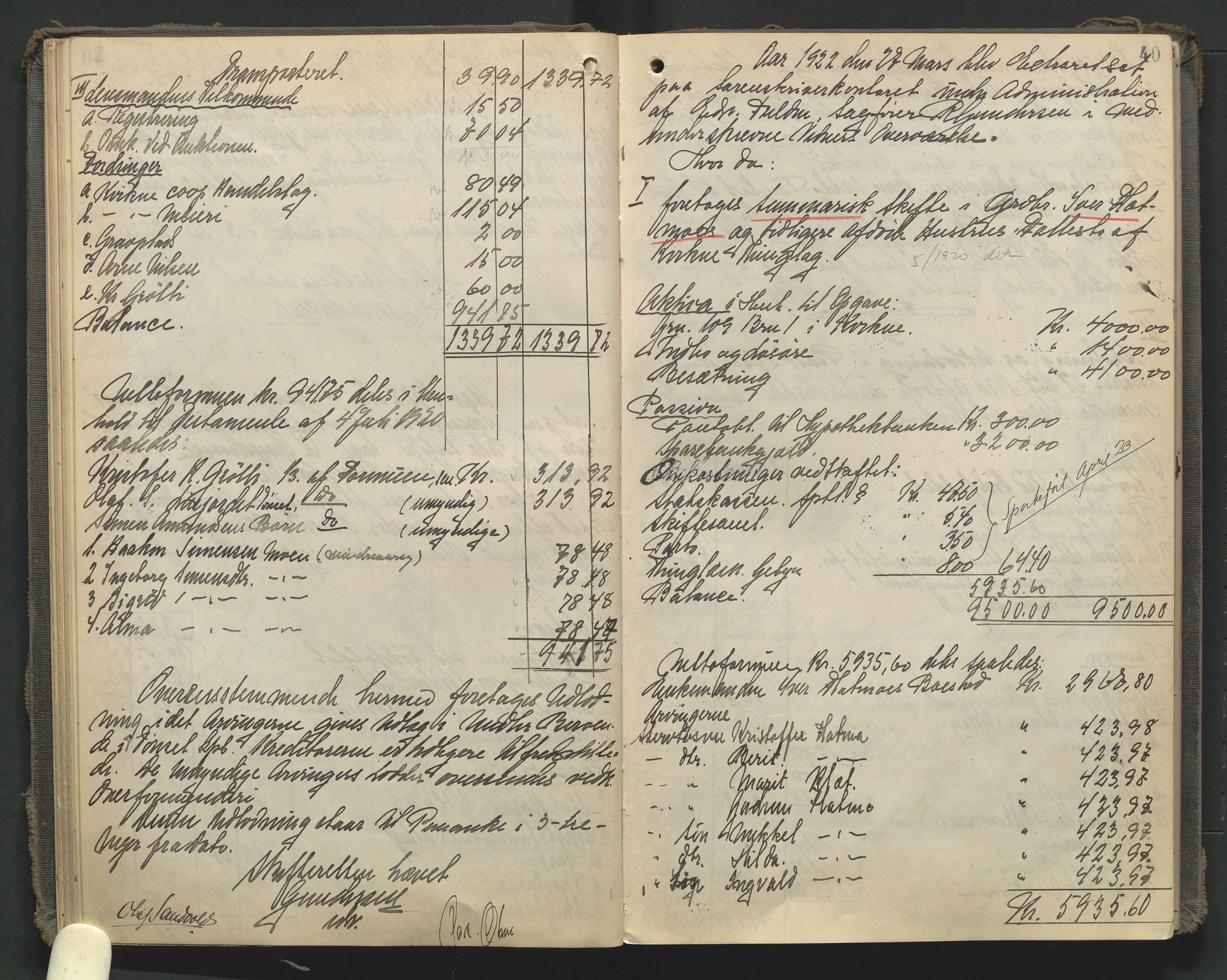 Nord-Østerdal tingrett, AV/SAH-TING-020/J/Jd/L0007: Skifteutlodningsprotokoll, 1920-1929, p. 40