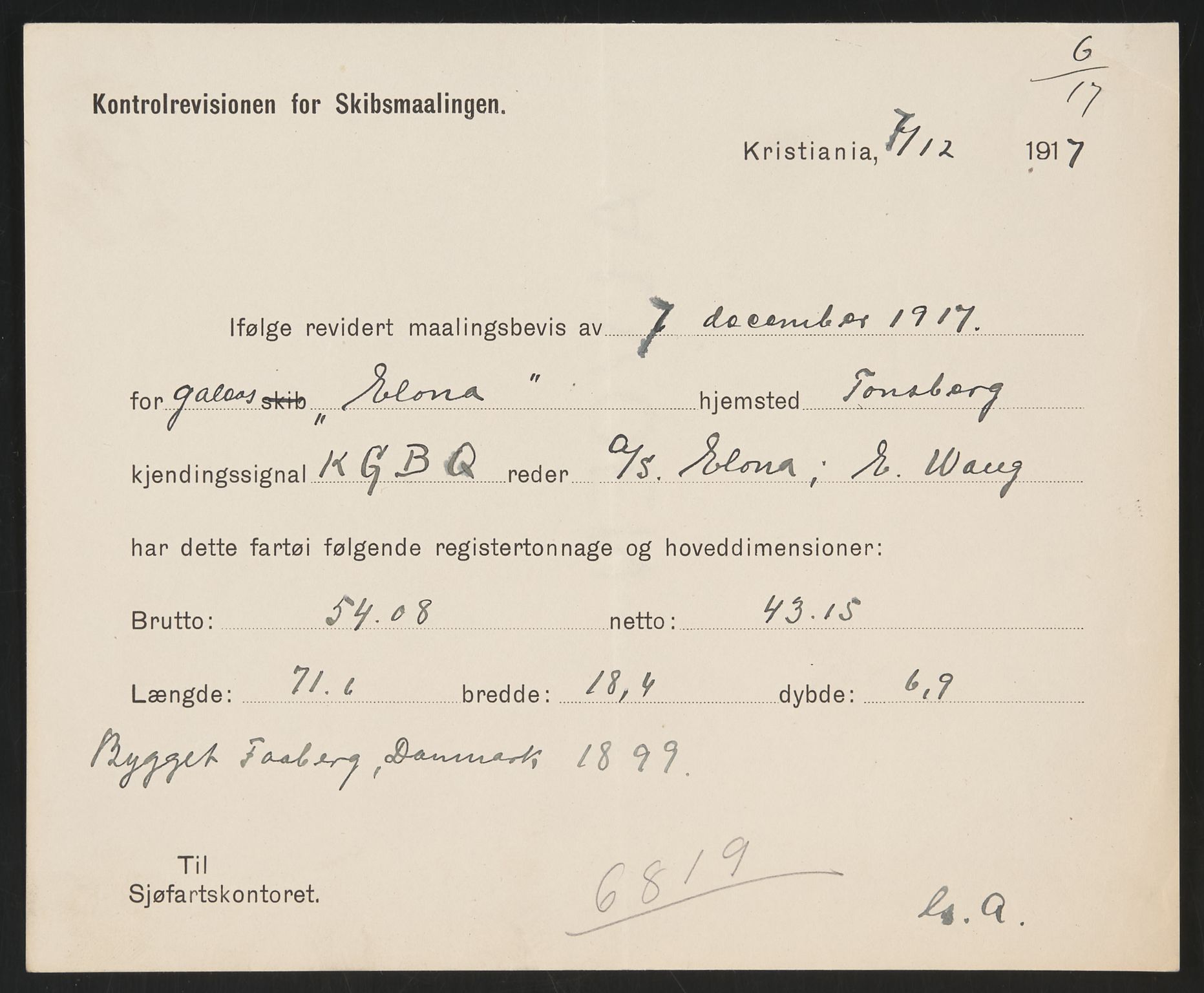 Sjøfartsdirektoratet med forløpere, skipsmapper slettede skip, RA/S-4998/F/Fa/L0292: --, 1869-1930, p. 145