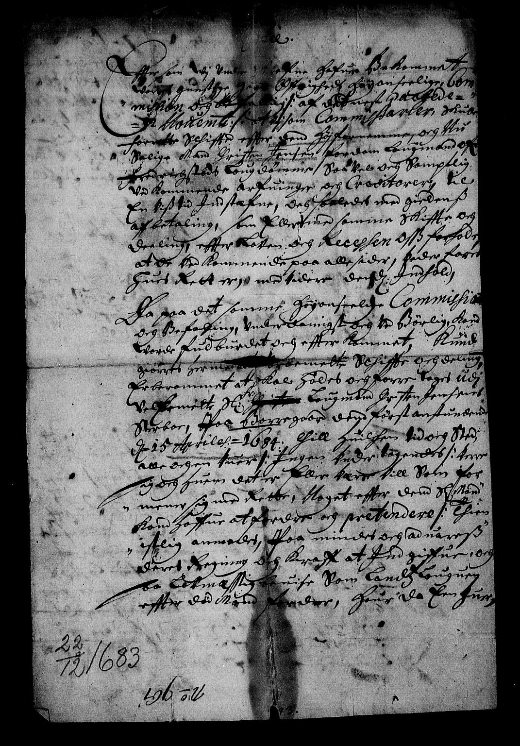 Stattholderembetet 1572-1771, RA/EA-2870/Af/L0001: Avskrifter av vedlegg til originale supplikker, nummerert i samsvar med supplikkbøkene, 1683-1687, p. 117