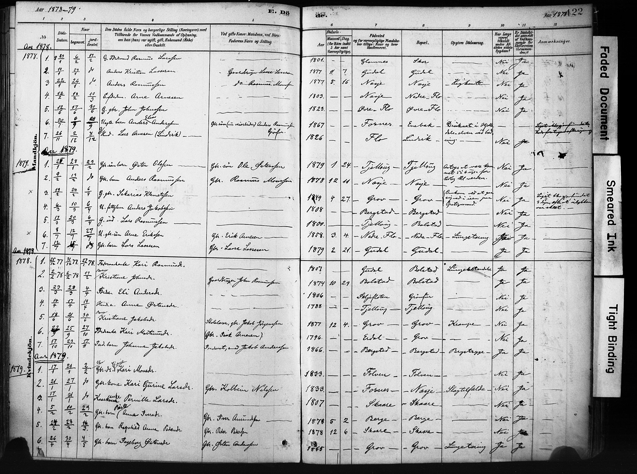 Stryn Sokneprestembete, AV/SAB-A-82501: Parish register (official) no. D 1, 1878-1907, p. 122