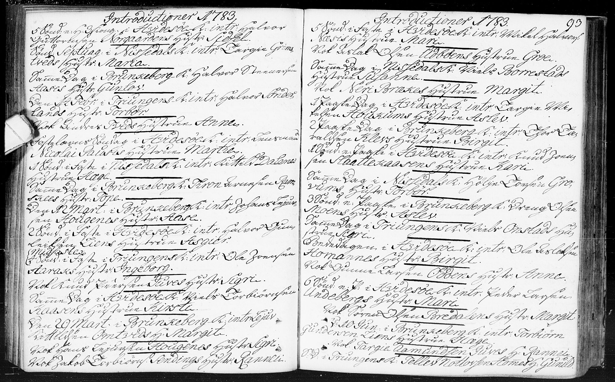 Kviteseid kirkebøker, SAKO/A-276/F/Fa/L0002: Parish register (official) no. I 2, 1773-1786, p. 93