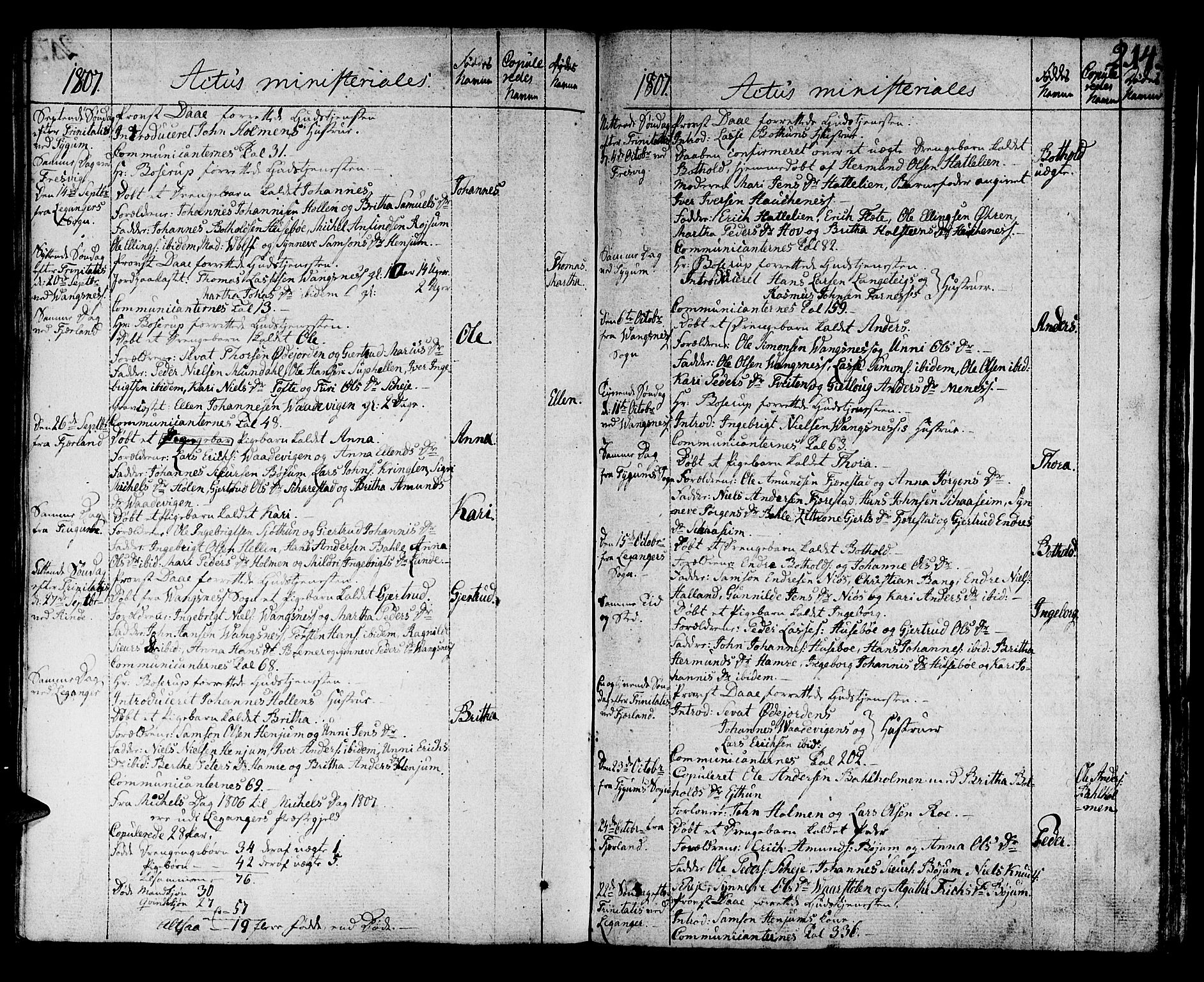 Leikanger sokneprestembete, SAB/A-81001: Parish register (official) no. A 5, 1792-1809, p. 214