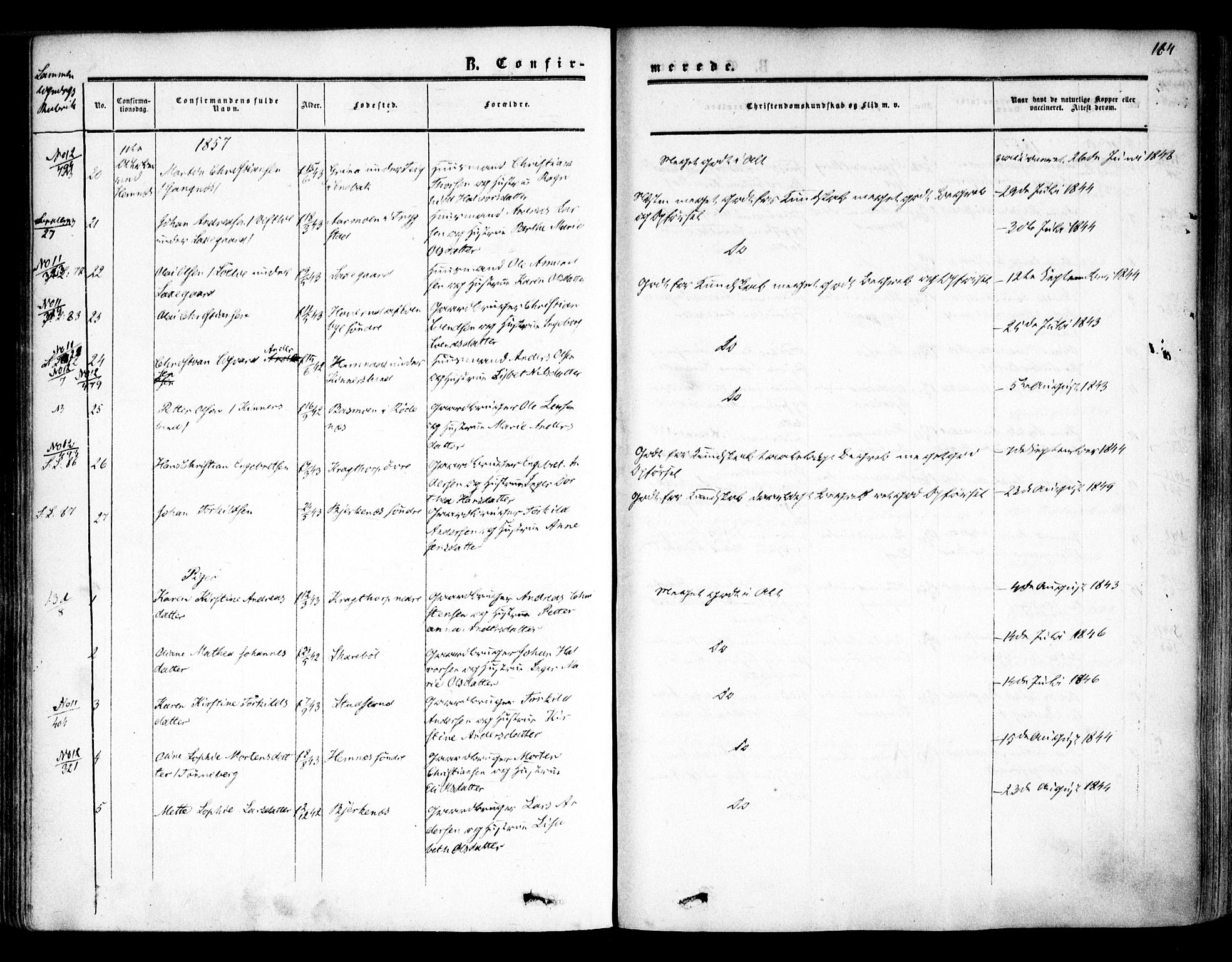 Høland prestekontor Kirkebøker, AV/SAO-A-10346a/F/Fa/L0010: Parish register (official) no. I 10, 1854-1861, p. 184