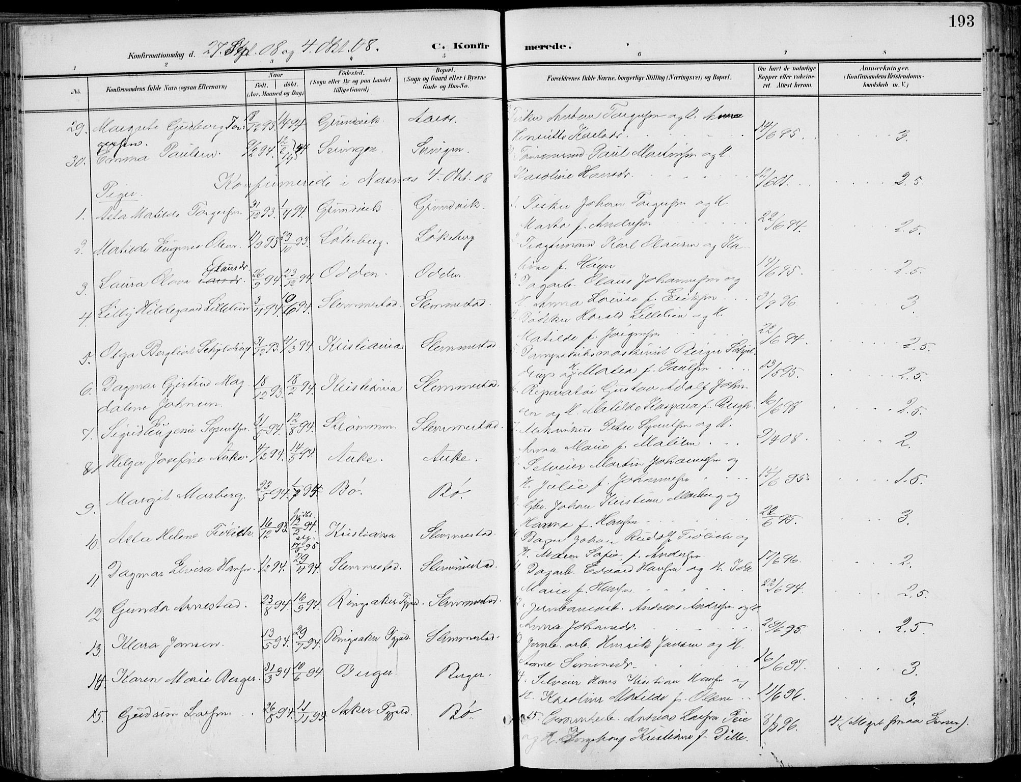 Røyken kirkebøker, AV/SAKO-A-241/F/Fa/L0009: Parish register (official) no. 9, 1898-1911, p. 193