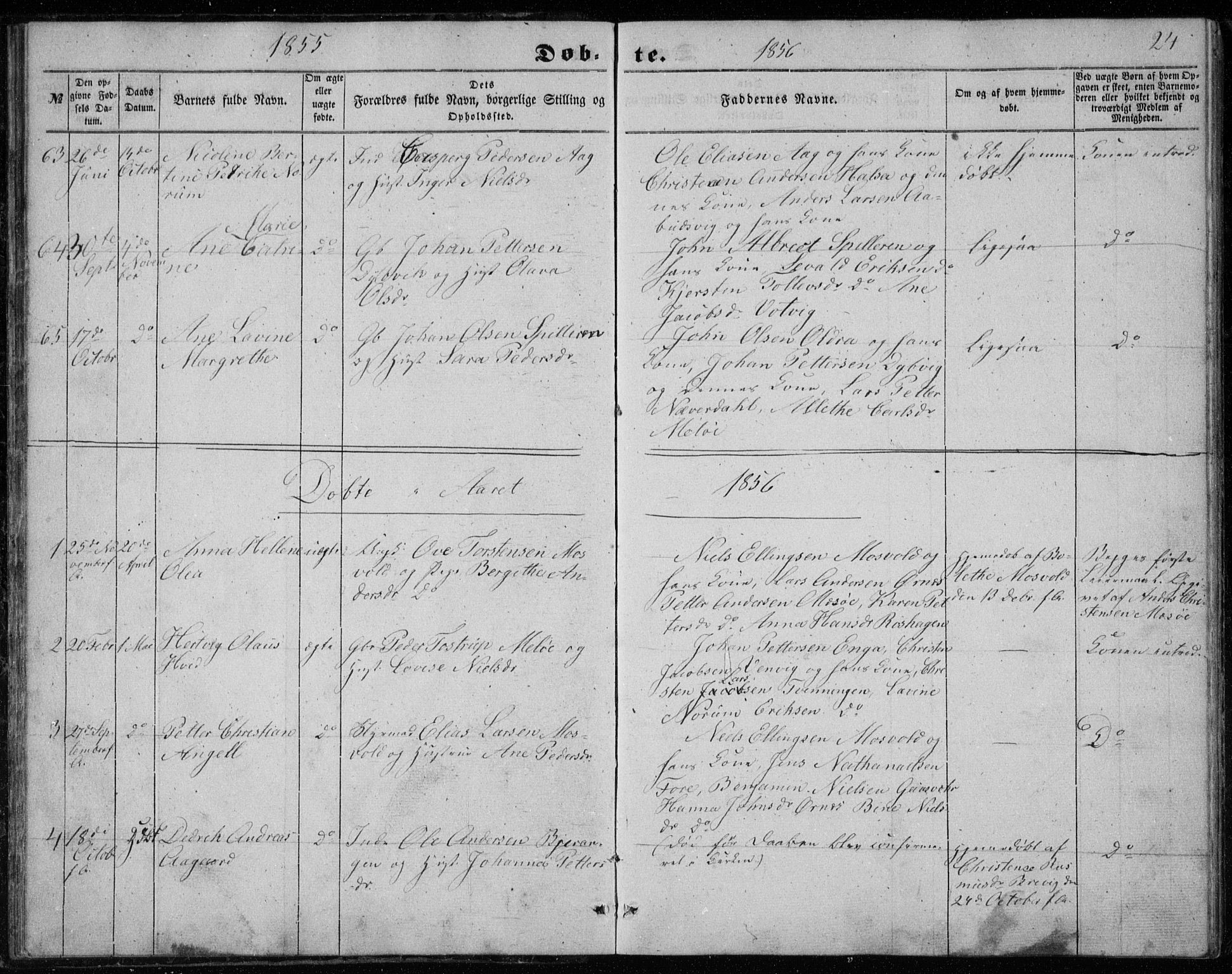 Ministerialprotokoller, klokkerbøker og fødselsregistre - Nordland, SAT/A-1459/843/L0633: Parish register (copy) no. 843C02, 1853-1873, p. 24