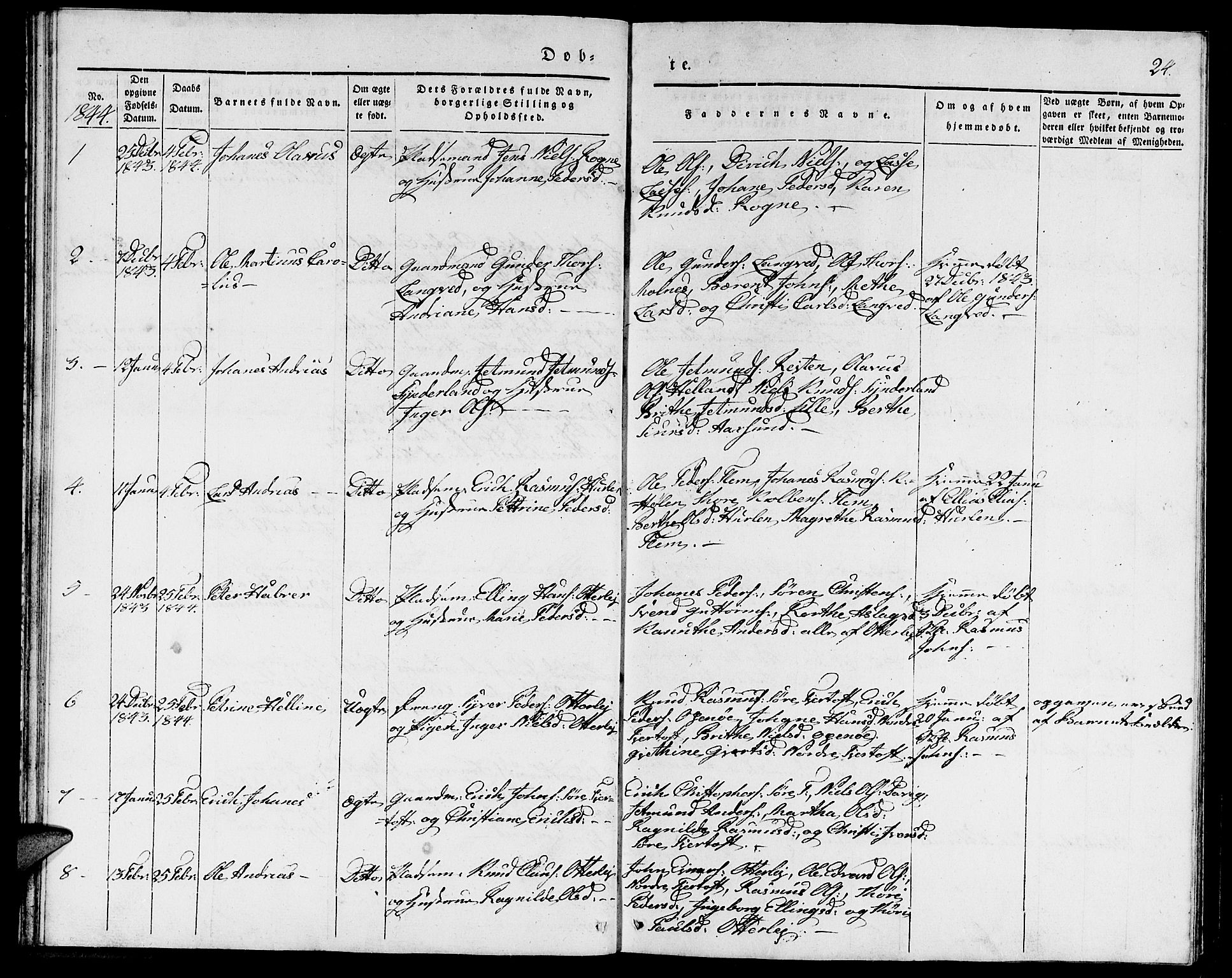 Ministerialprotokoller, klokkerbøker og fødselsregistre - Møre og Romsdal, AV/SAT-A-1454/536/L0507: Parish register (copy) no. 536C02, 1839-1859, p. 24