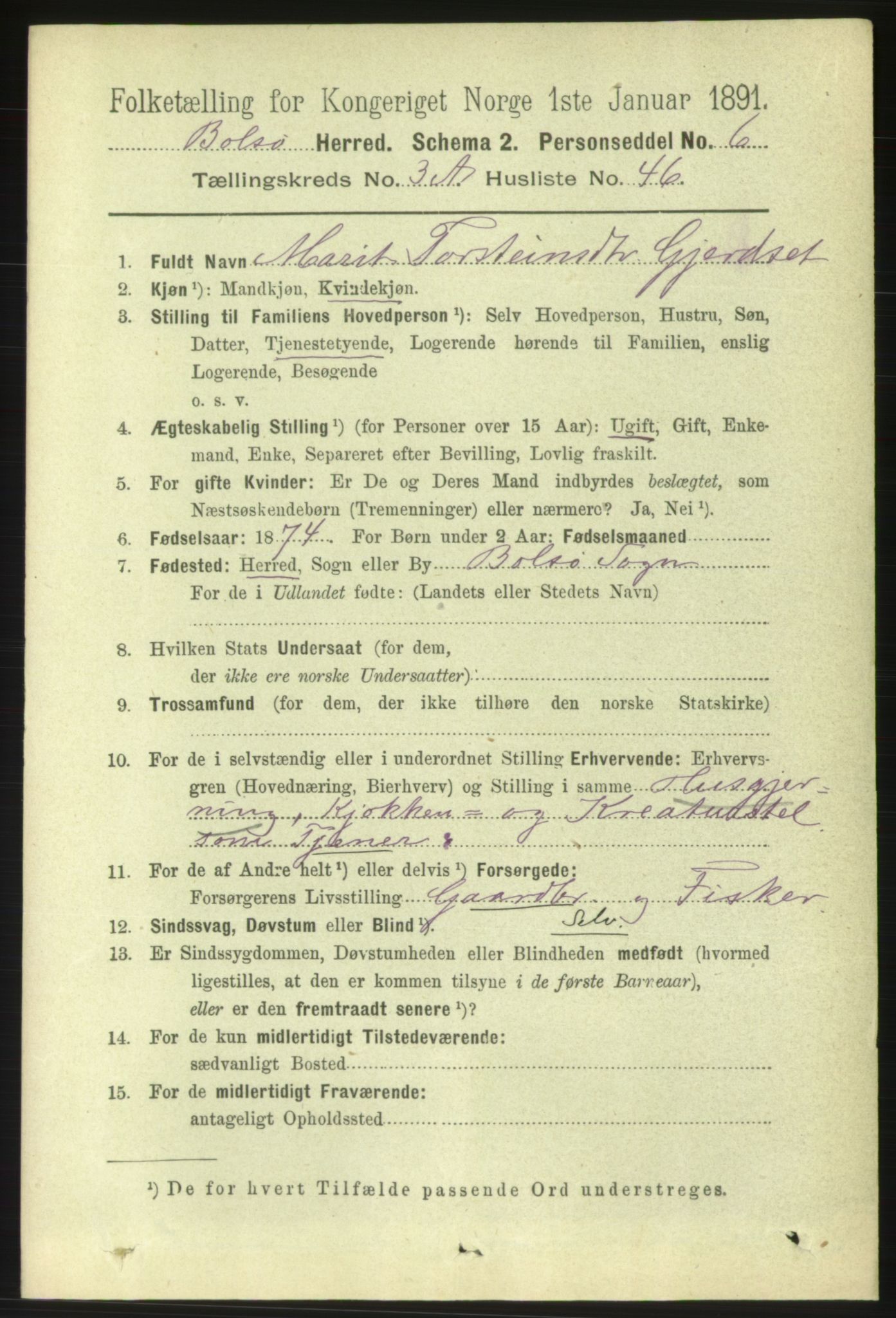 RA, 1891 census for 1544 Bolsøy, 1891, p. 2044