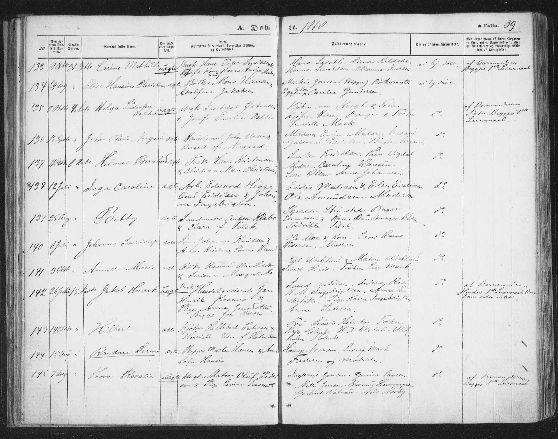 Tromsø sokneprestkontor/stiftsprosti/domprosti, SATØ/S-1343/G/Ga/L0012kirke: Parish register (official) no. 12, 1865-1871, p. 39