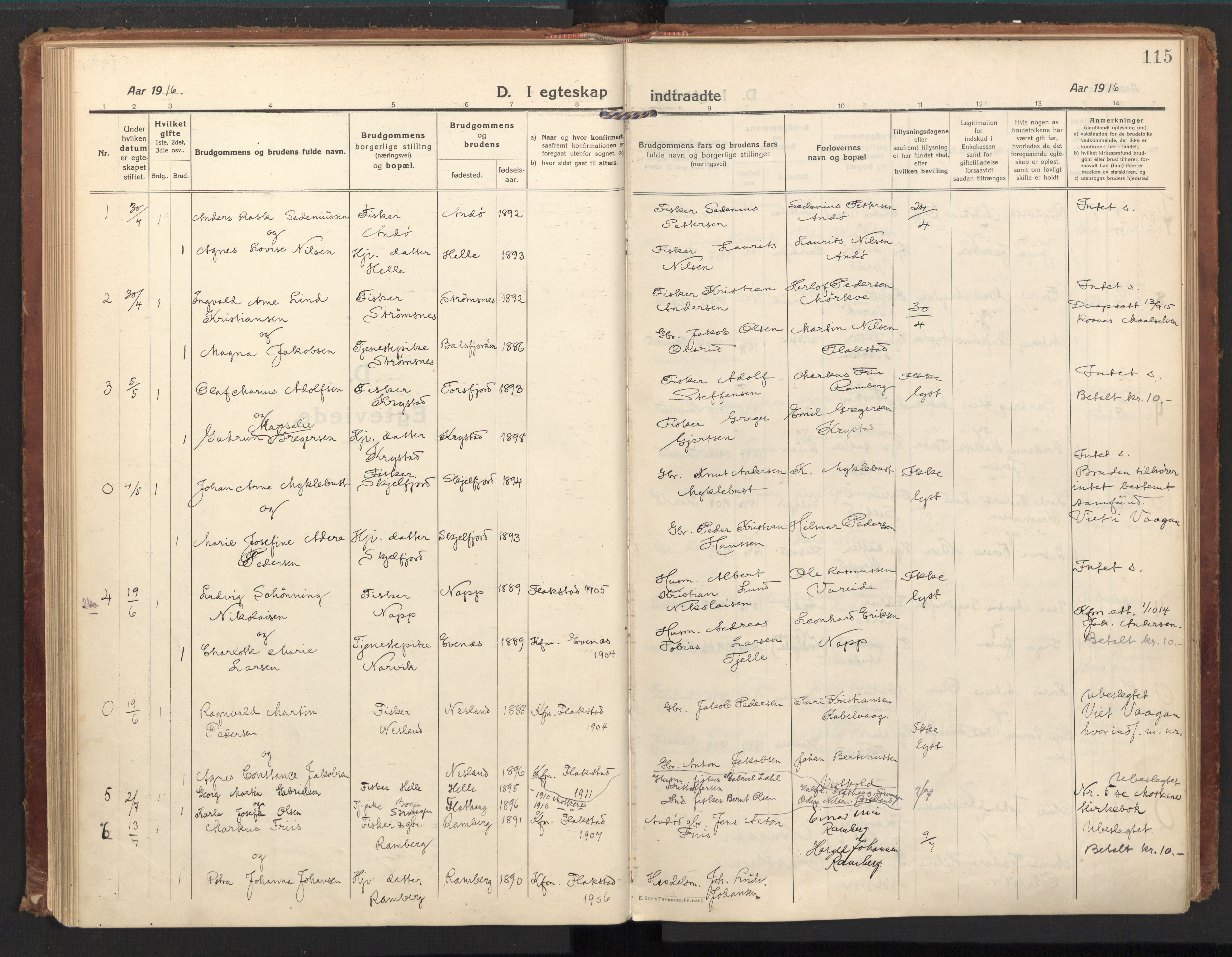 Ministerialprotokoller, klokkerbøker og fødselsregistre - Nordland, SAT/A-1459/885/L1210: Parish register (official) no. 885A10, 1916-1926, p. 115