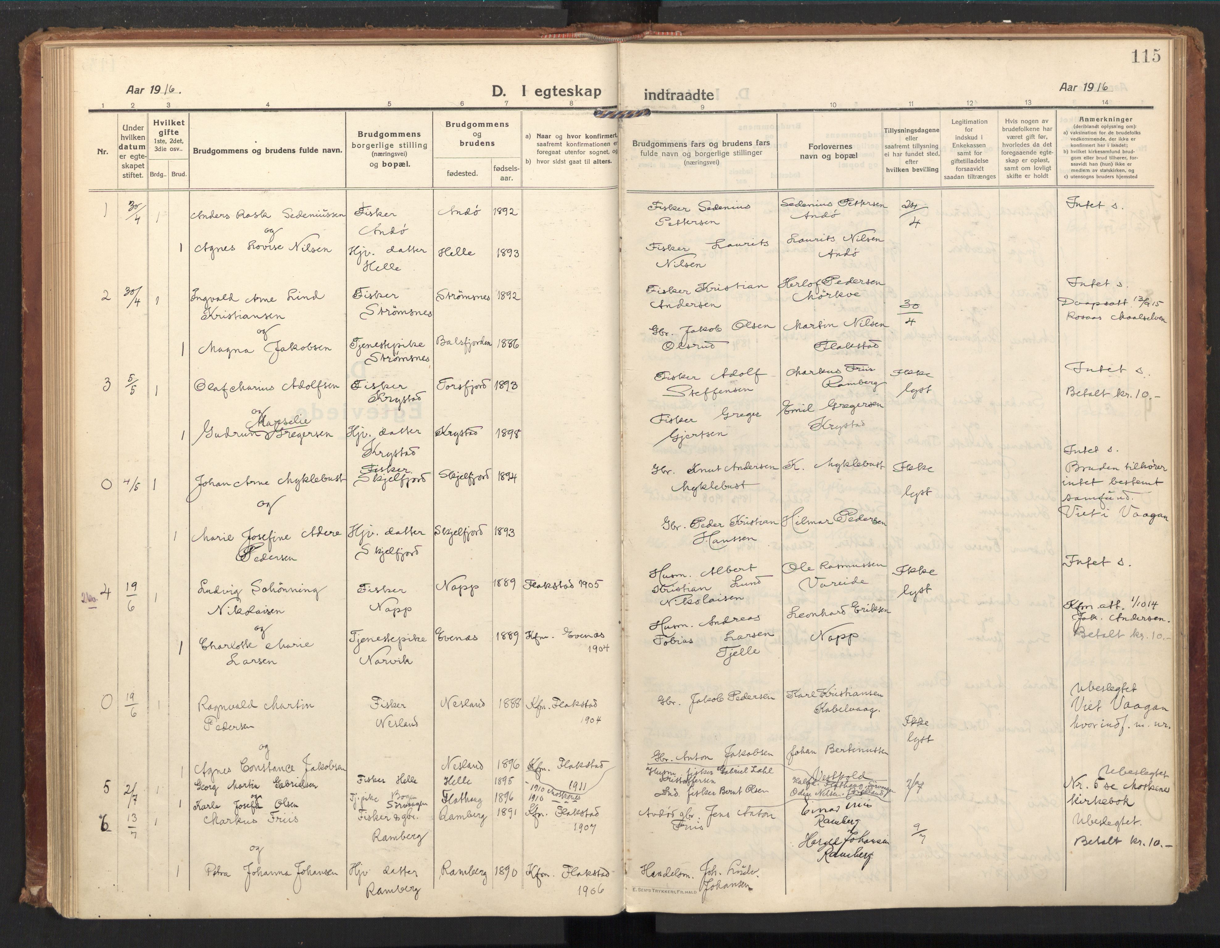 Ministerialprotokoller, klokkerbøker og fødselsregistre - Nordland, AV/SAT-A-1459/885/L1210: Parish register (official) no. 885A10, 1916-1926, p. 115