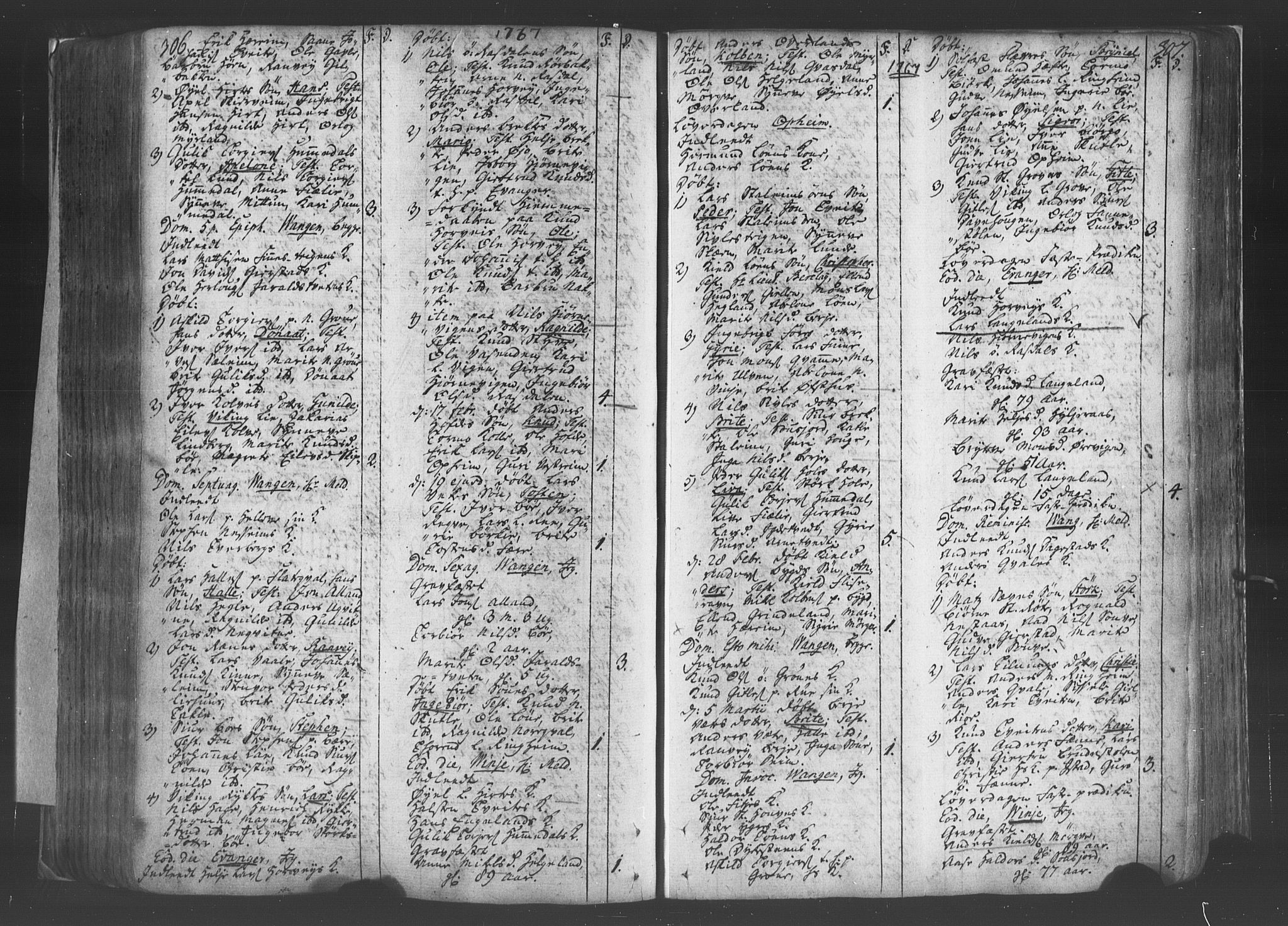 Voss sokneprestembete, AV/SAB-A-79001/H/Haa: Parish register (official) no. A 8, 1752-1780, p. 306-307