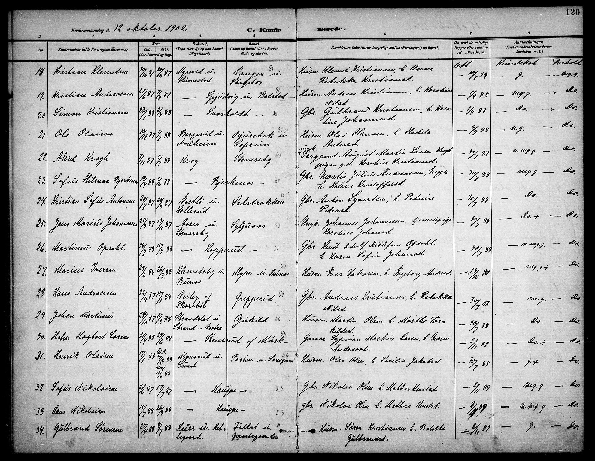 Høland prestekontor Kirkebøker, AV/SAO-A-10346a/F/Fb/L0003: Parish register (official) no. II 3, 1897-1912, p. 120