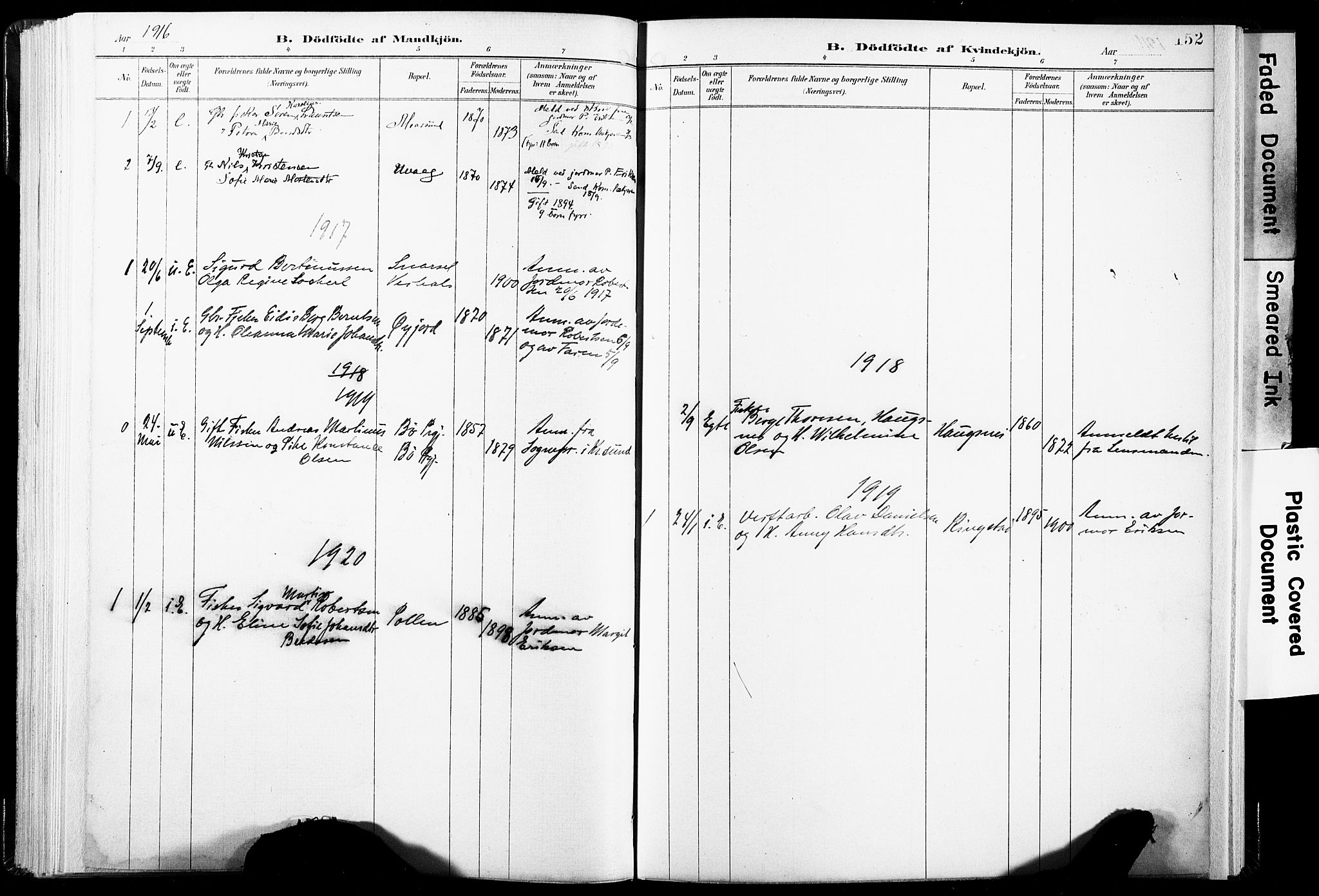 Ministerialprotokoller, klokkerbøker og fødselsregistre - Nordland, SAT/A-1459/891/L1304: Parish register (official) no. 891A09, 1895-1921, p. 152