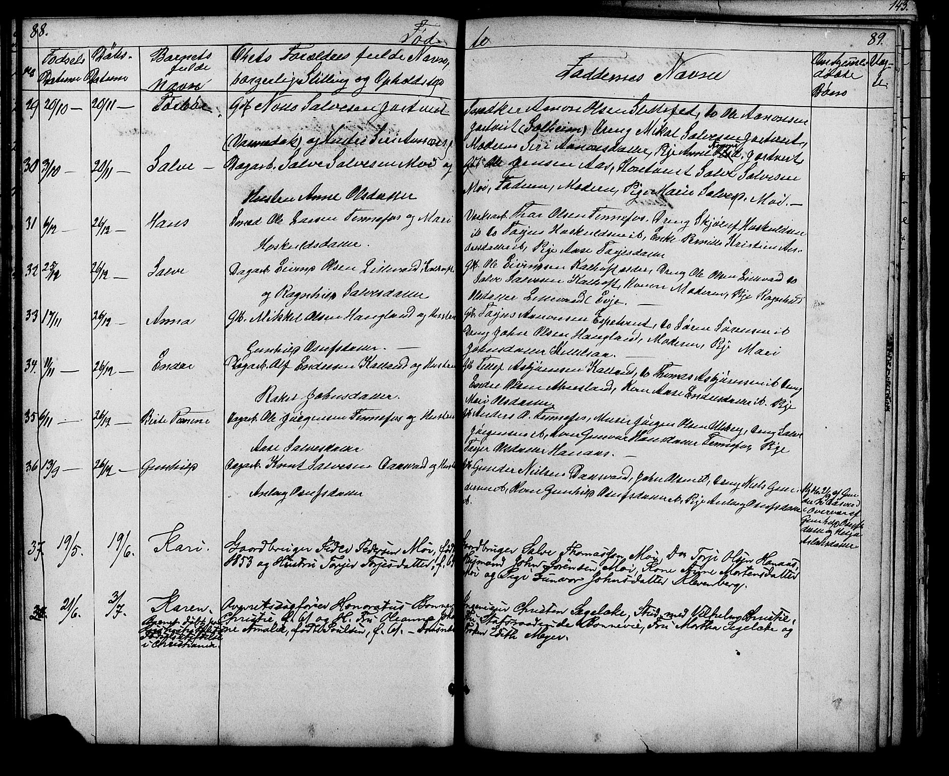 Evje sokneprestkontor, SAK/1111-0008/F/Fb/Fbb/L0002: Parish register (copy) no. B 2, 1879-1909, p. 88-89