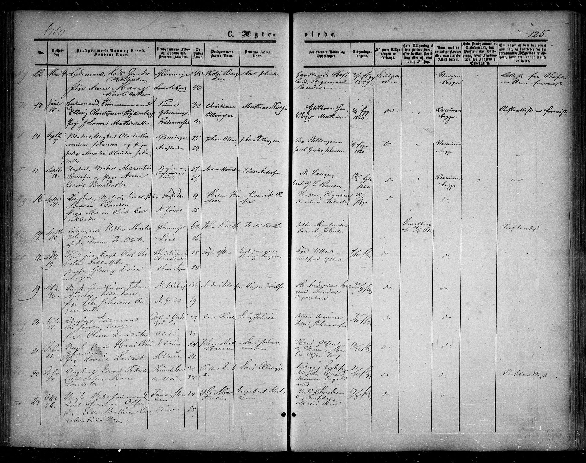 Glemmen prestekontor Kirkebøker, SAO/A-10908/F/Fa/L0007: Parish register (official) no. 7, 1853-1862, p. 125