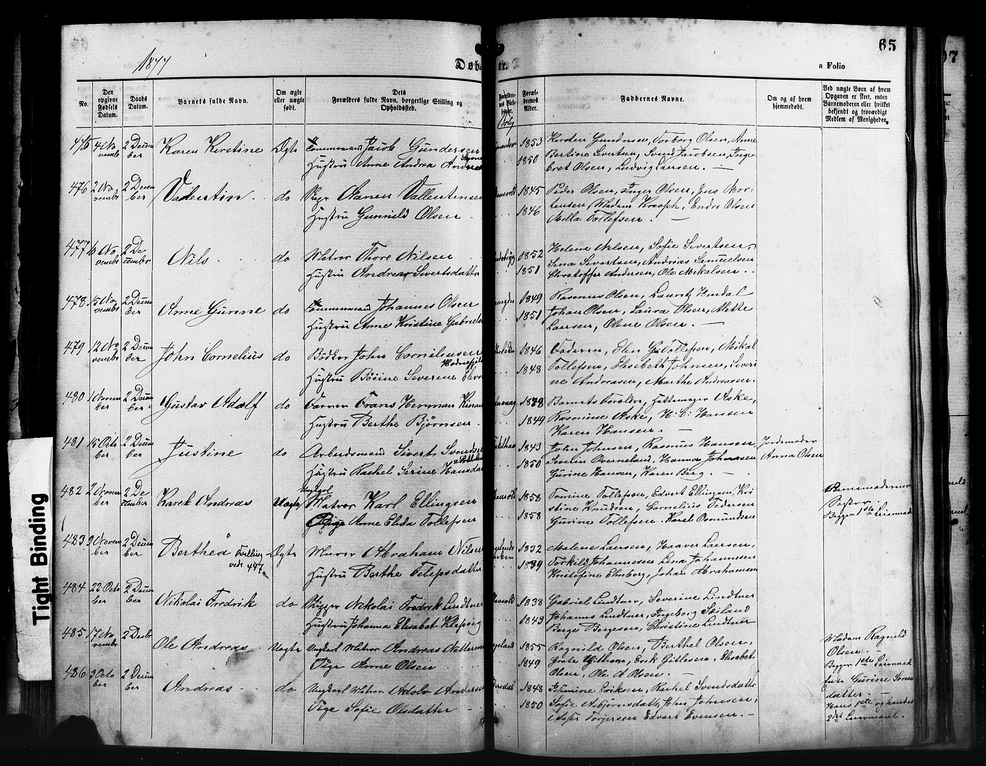 St. Petri sokneprestkontor, AV/SAST-A-101813/001/30/30BA/L0014: Parish register (official) no. A 14, 1876-1879, p. 65