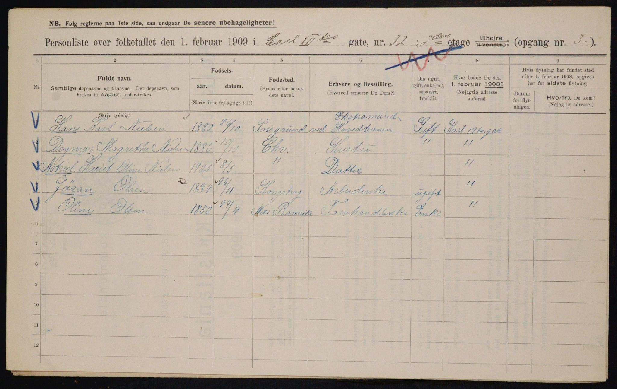 OBA, Municipal Census 1909 for Kristiania, 1909, p. 44403