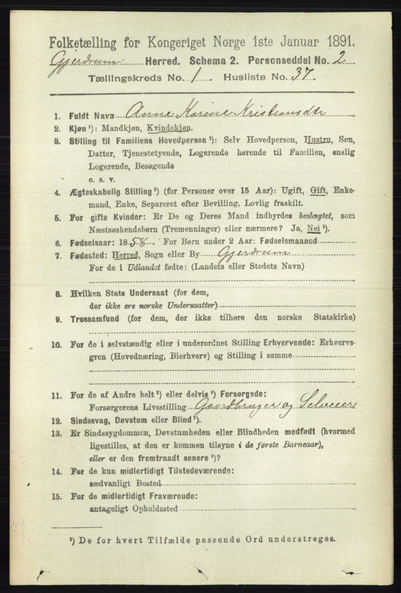 RA, 1891 census for 0234 Gjerdrum, 1891, p. 323