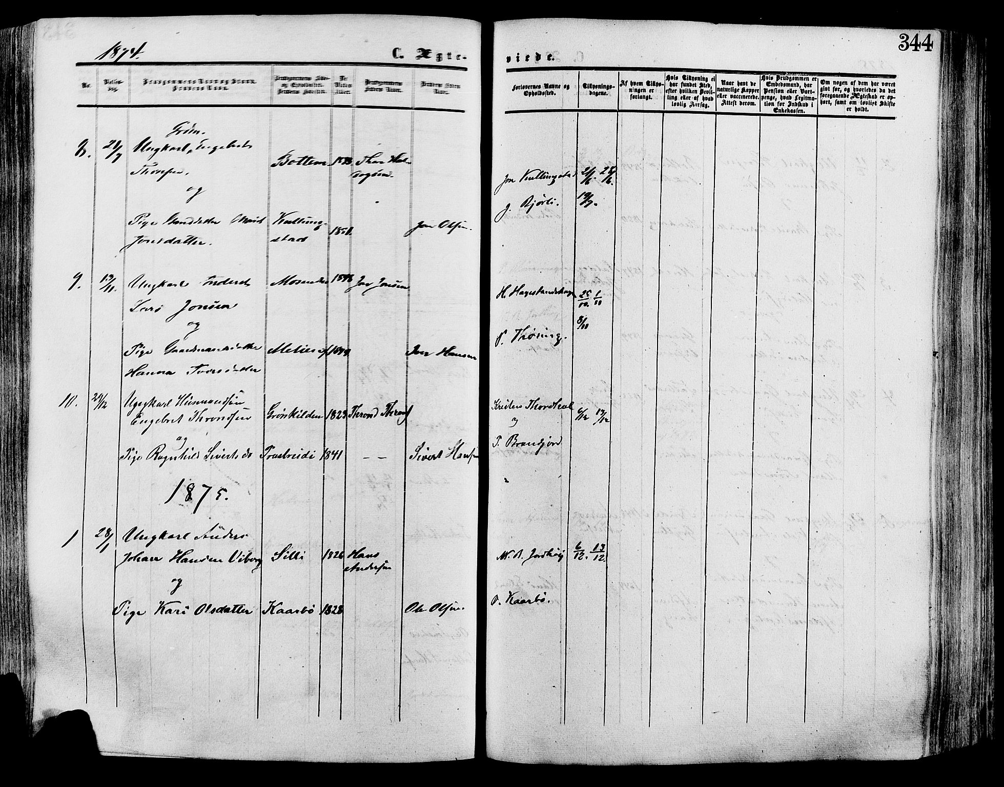 Lesja prestekontor, SAH/PREST-068/H/Ha/Haa/L0008: Parish register (official) no. 8, 1854-1880, p. 344