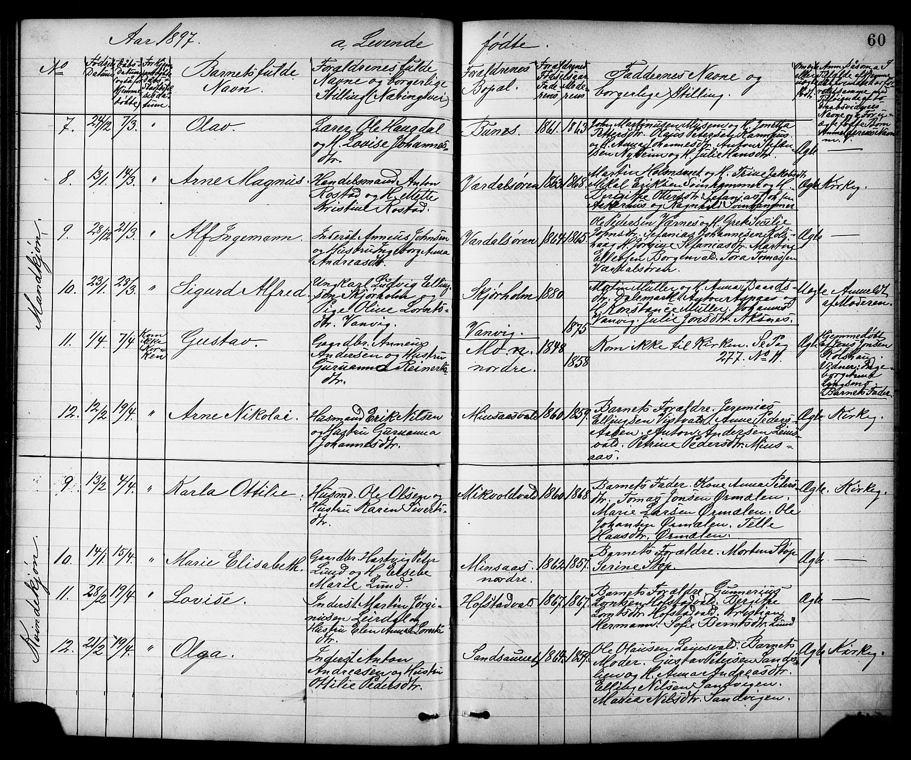 Ministerialprotokoller, klokkerbøker og fødselsregistre - Nord-Trøndelag, AV/SAT-A-1458/723/L0257: Parish register (copy) no. 723C05, 1890-1907, p. 60