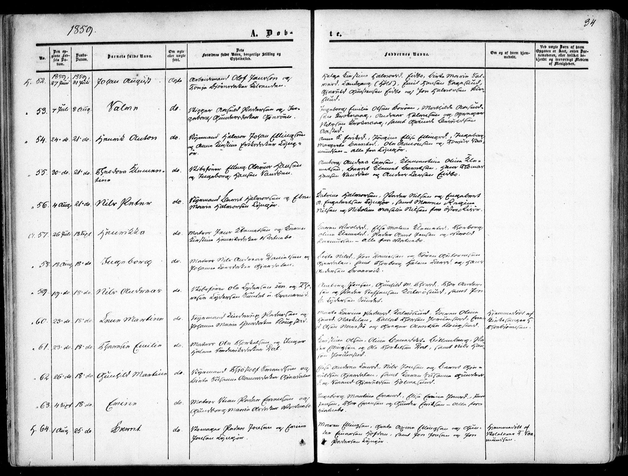Dypvåg sokneprestkontor, SAK/1111-0007/F/Fa/Faa/L0006: Parish register (official) no. A 6, 1855-1872, p. 34