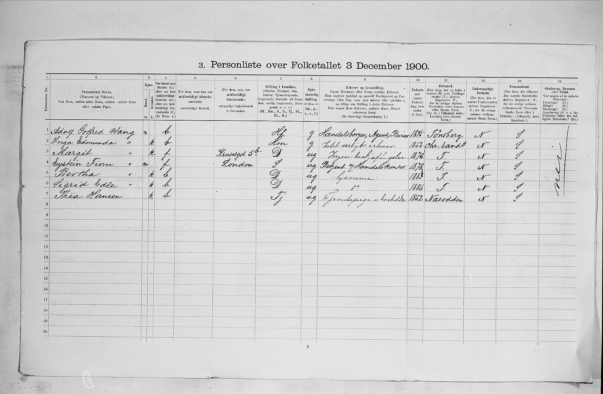 SAO, 1900 census for Kristiania, 1900, p. 43804