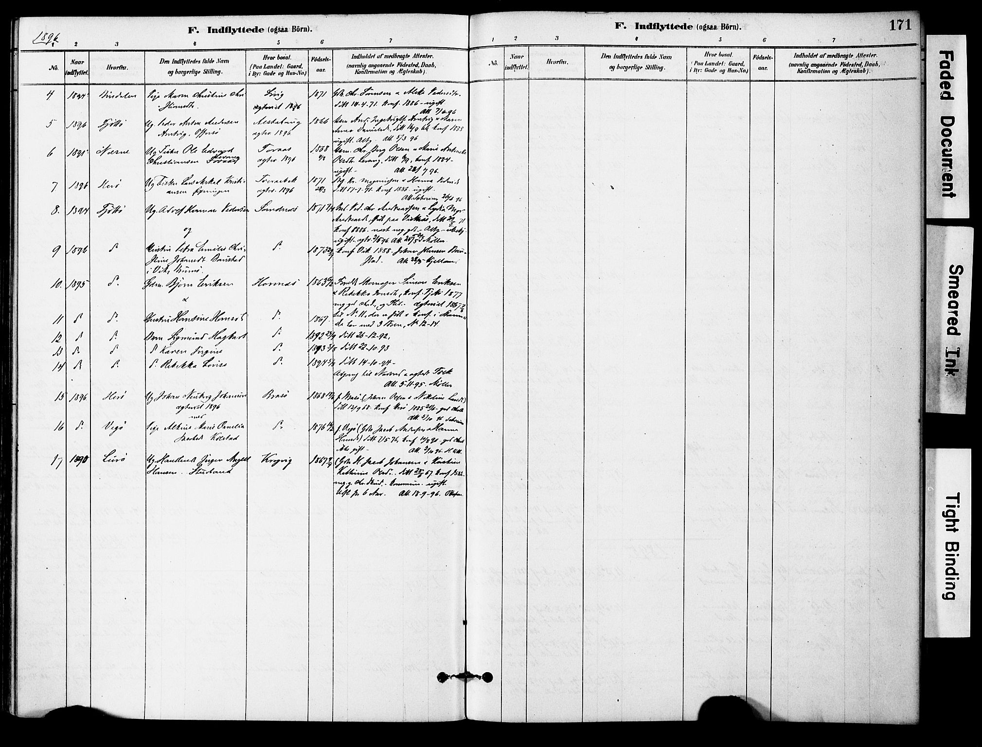 Ministerialprotokoller, klokkerbøker og fødselsregistre - Nordland, AV/SAT-A-1459/830/L0450: Parish register (official) no. 830A14, 1879-1896, p. 171