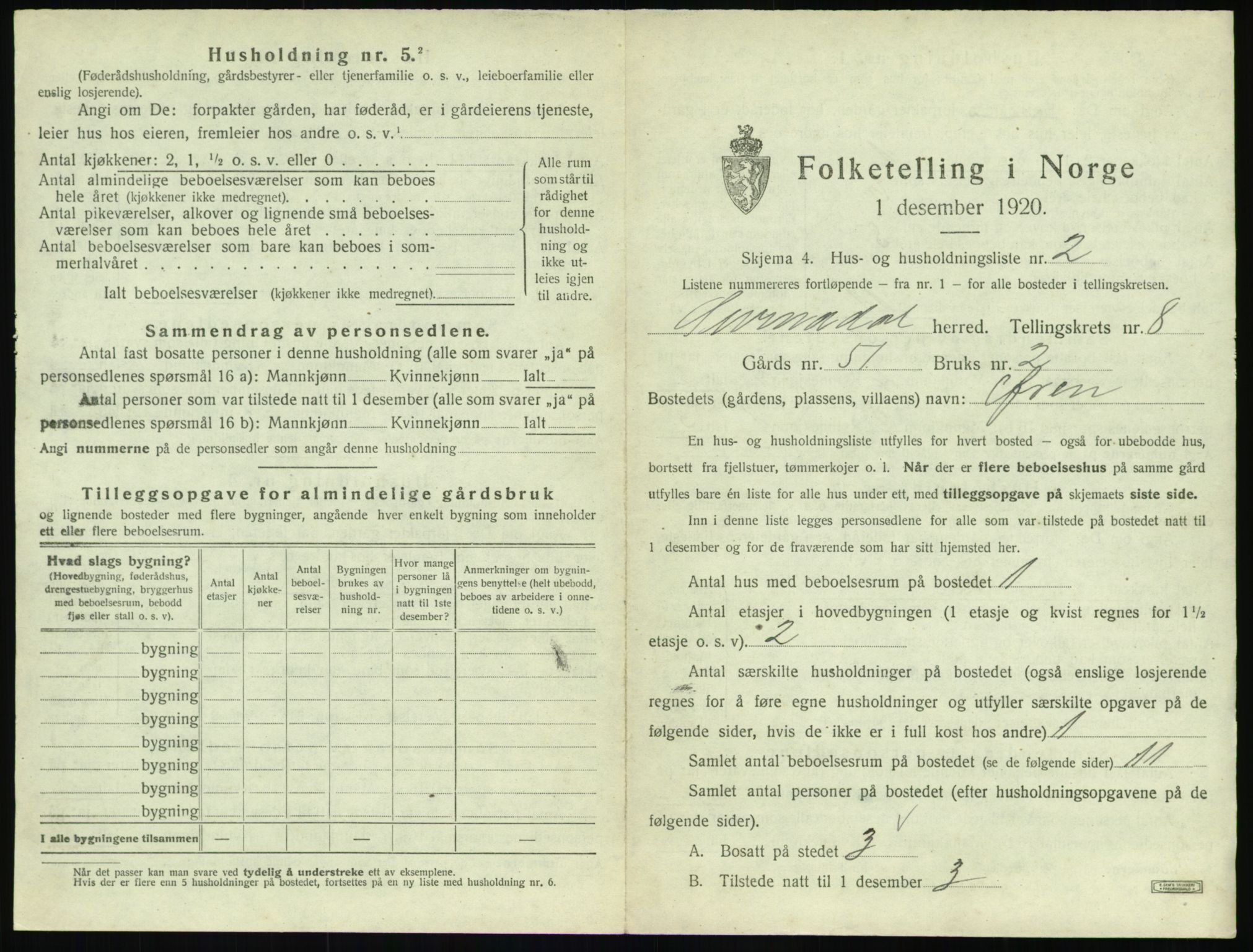 SAT, 1920 census for Surnadal, 1920, p. 803