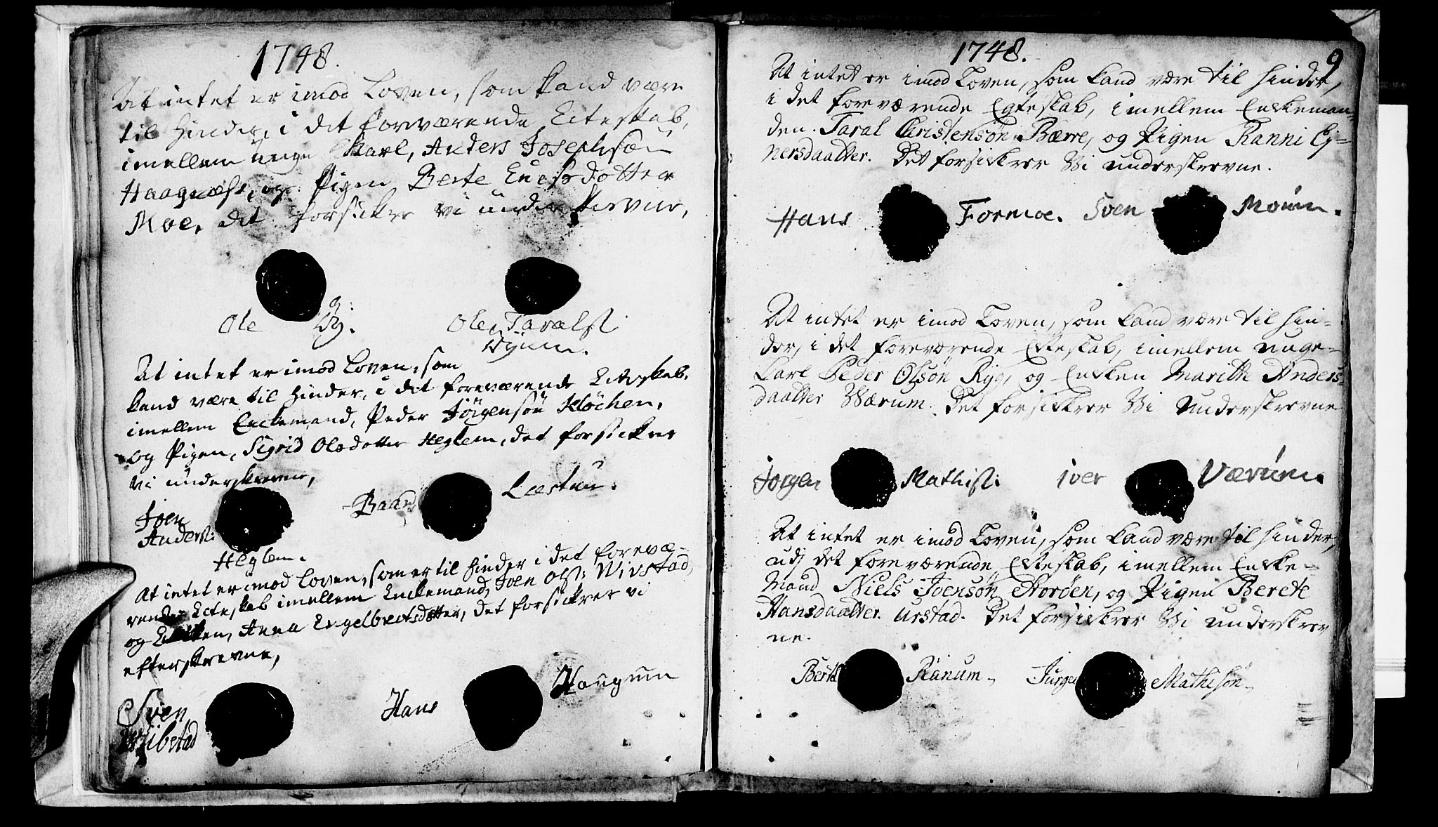 Ministerialprotokoller, klokkerbøker og fødselsregistre - Nord-Trøndelag, SAT/A-1458/764/L0541: Parish register (official) no. 764A01, 1745-1758, p. 9