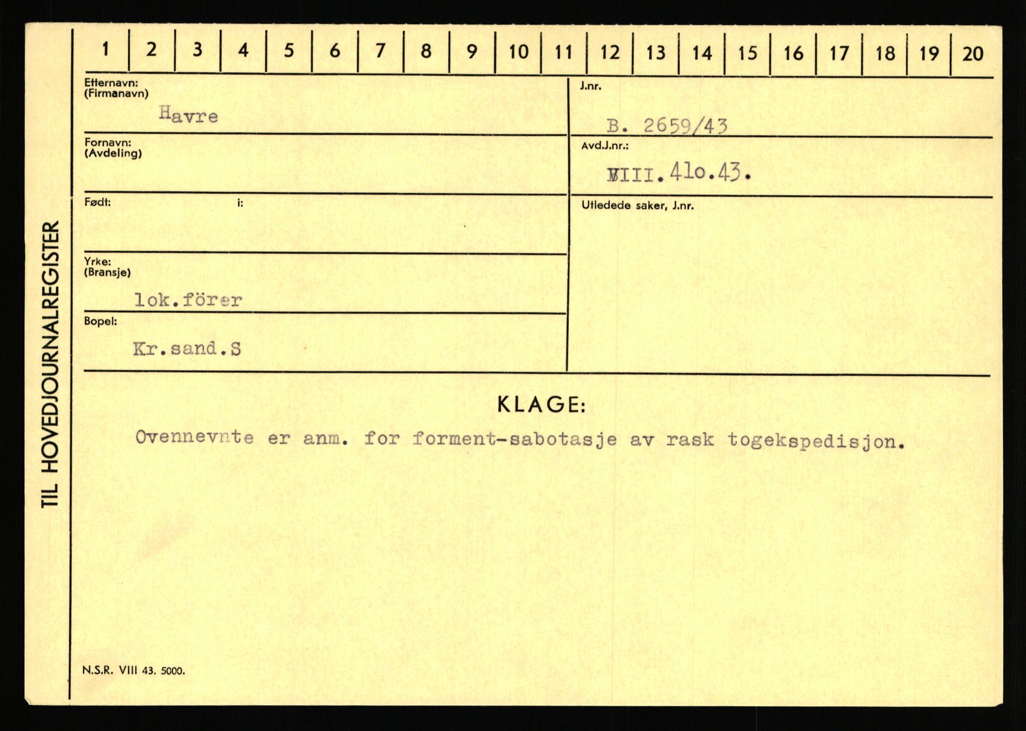 Statspolitiet - Hovedkontoret / Osloavdelingen, AV/RA-S-1329/C/Ca/L0006: Hanche - Hokstvedt, 1943-1945, p. 2817