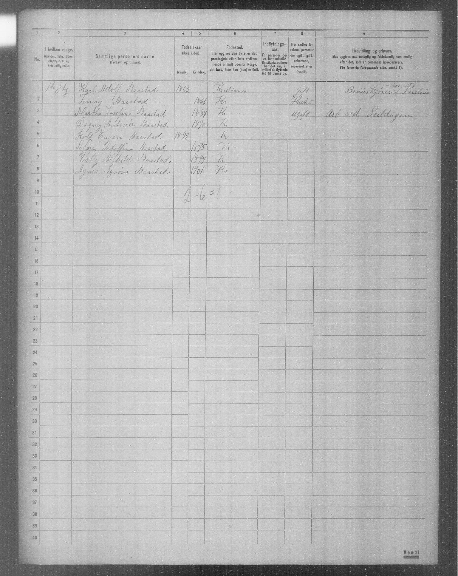 OBA, Municipal Census 1904 for Kristiania, 1904, p. 8975