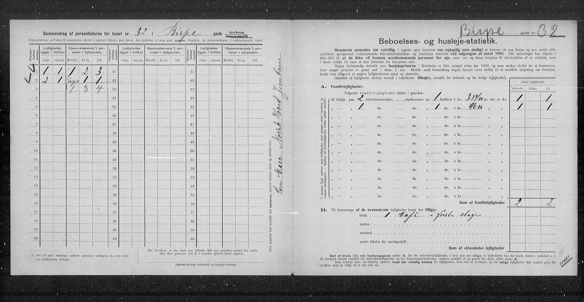 OBA, Municipal Census 1905 for Kristiania, 1905, p. 2616