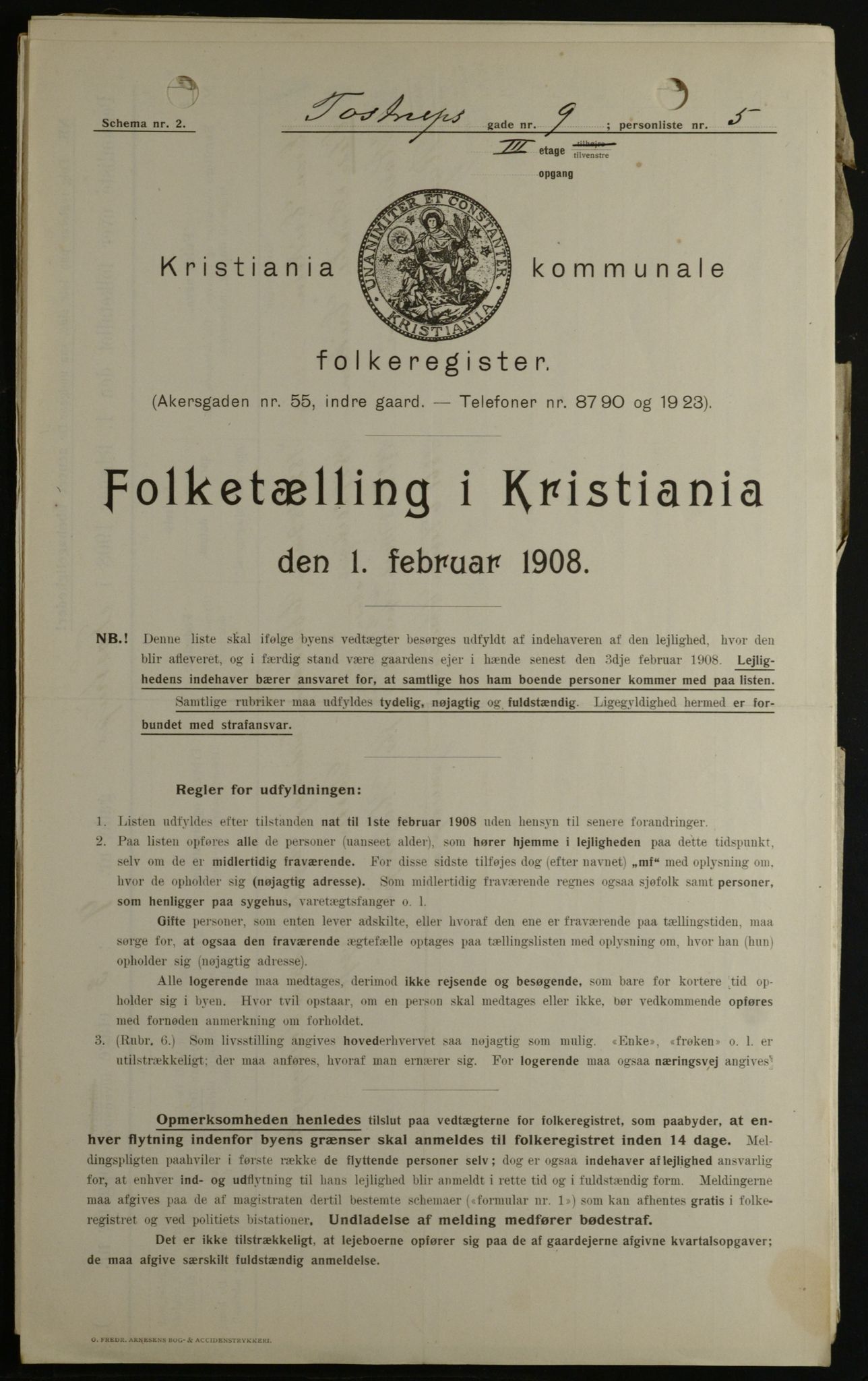 OBA, Municipal Census 1908 for Kristiania, 1908, p. 103677