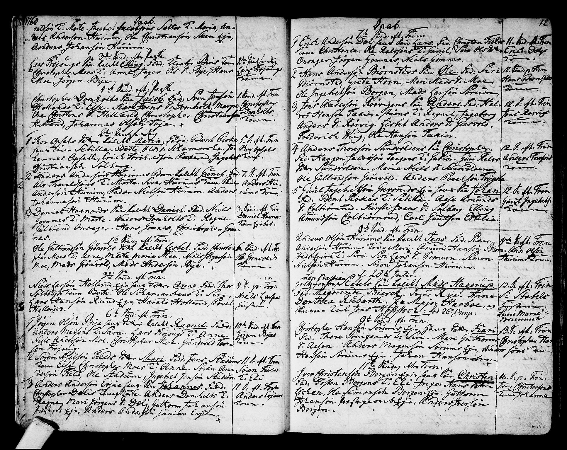 Hole kirkebøker, SAKO/A-228/F/Fa/L0002: Parish register (official) no. I 2, 1766-1814, p. 12