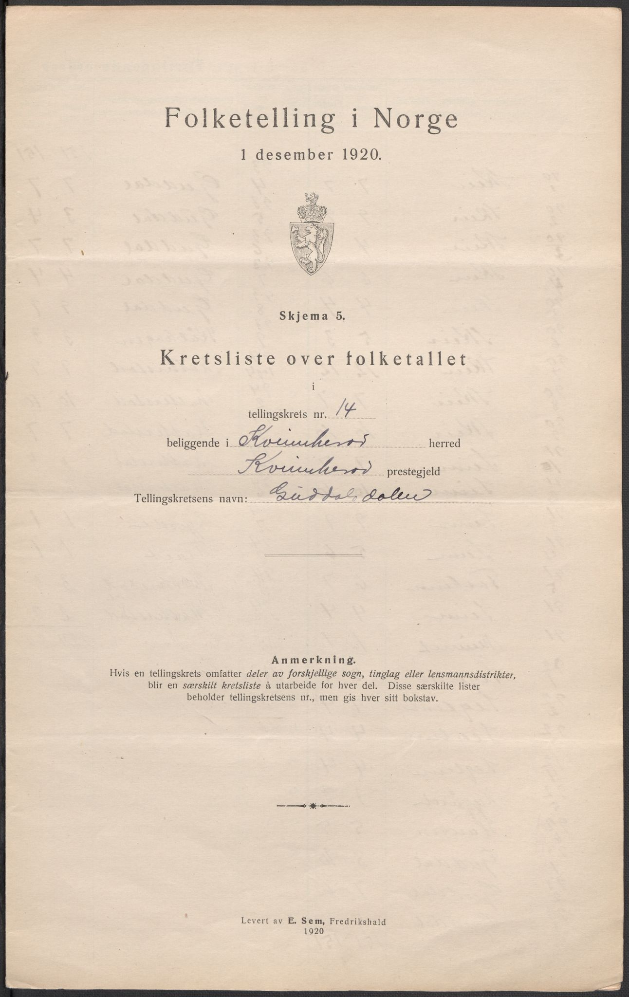SAB, 1920 census for Kvinnherad, 1920, p. 46