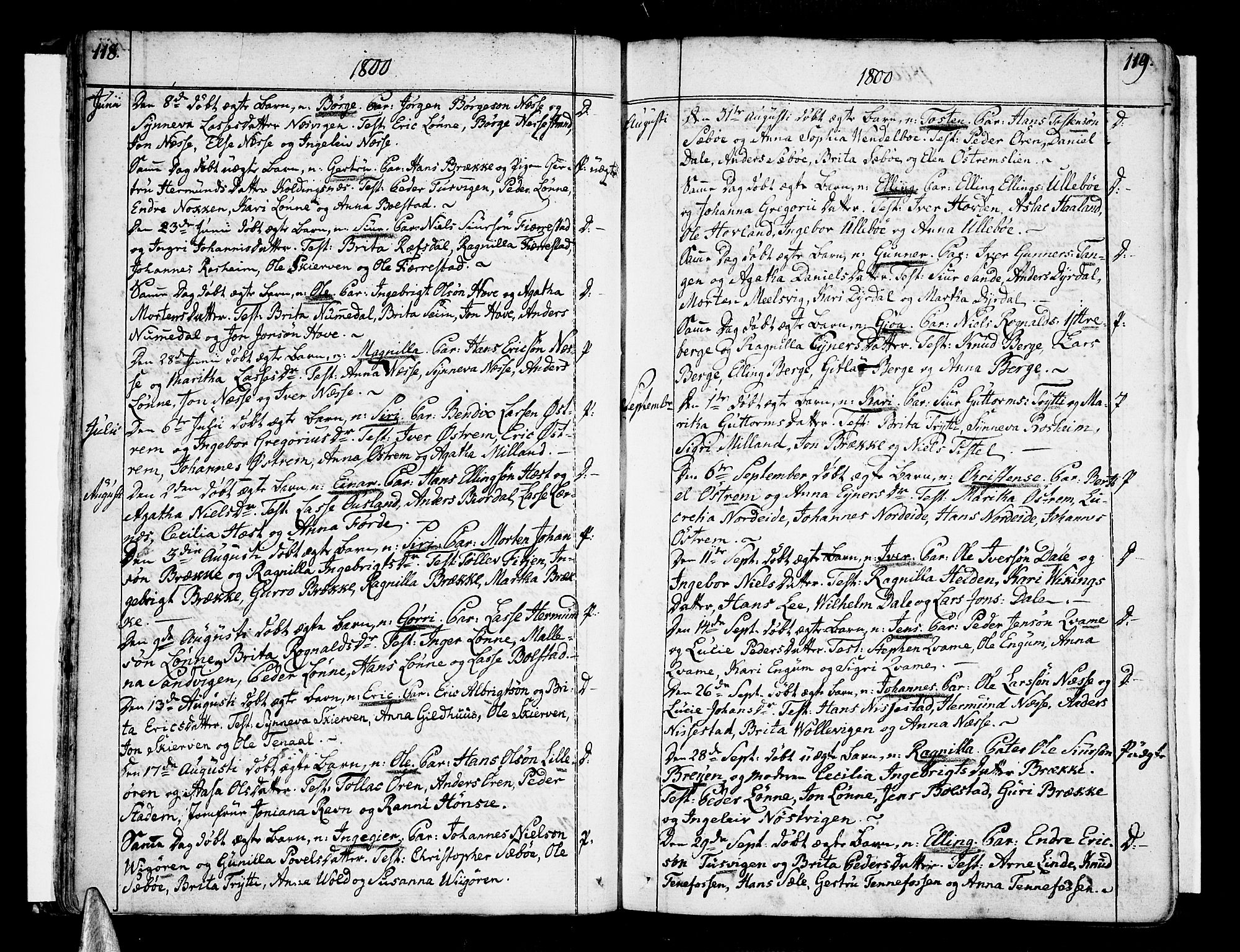 Vik sokneprestembete, SAB/A-81501: Parish register (official) no. A 5, 1787-1820, p. 118-119