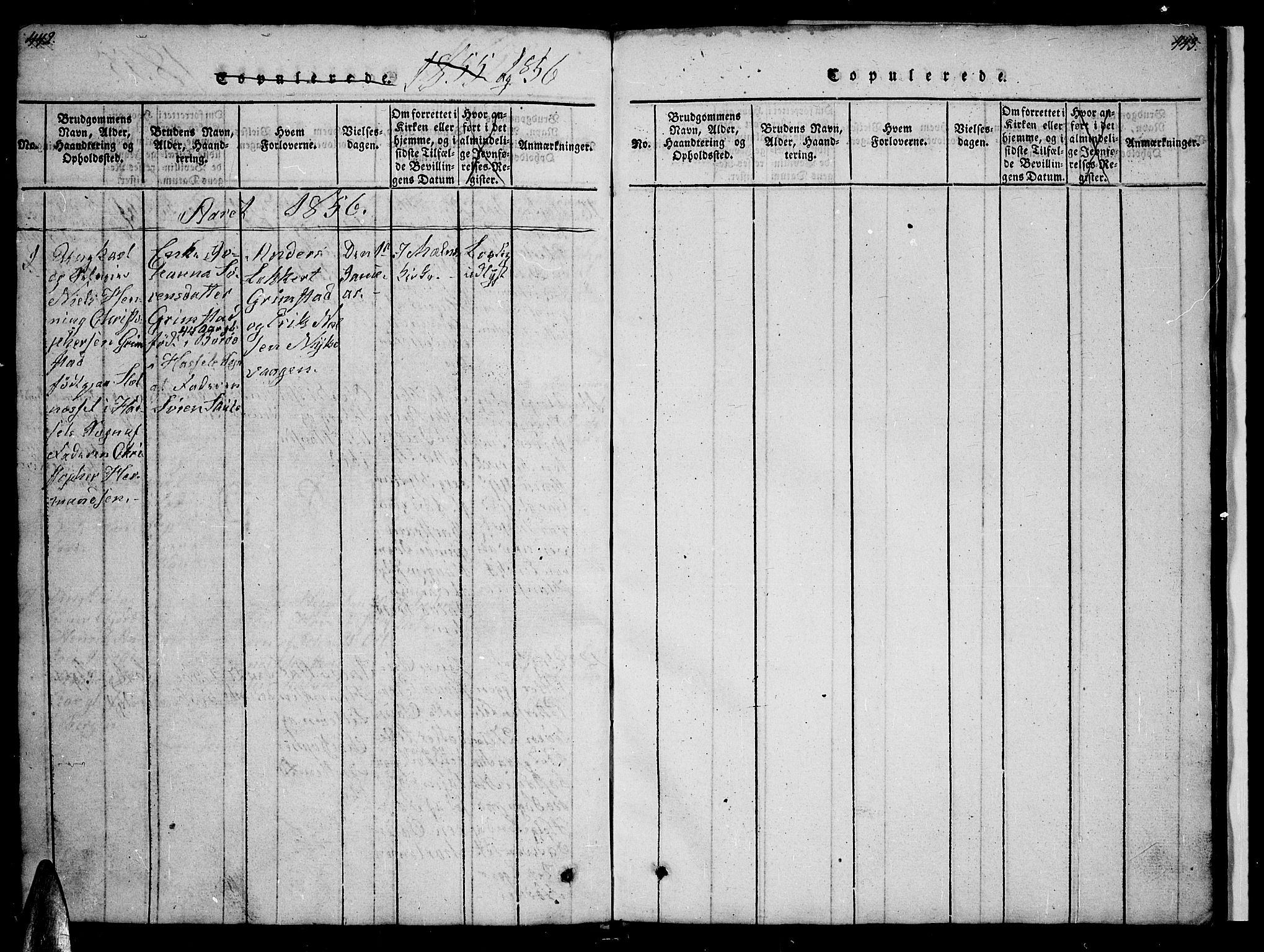 Ministerialprotokoller, klokkerbøker og fødselsregistre - Nordland, AV/SAT-A-1459/891/L1312: Parish register (copy) no. 891C01, 1820-1856, p. 442-443