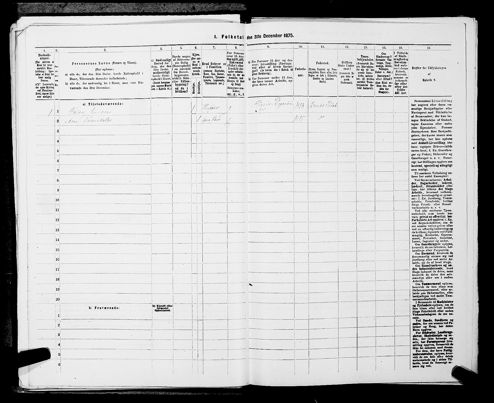 SAKO, 1875 census for 0814L Bamble/Bamble, 1875, p. 1558