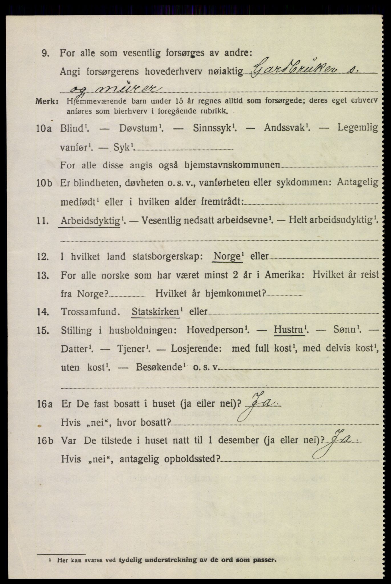 SAK, 1920 census for Sør-Audnedal, 1920, p. 6916