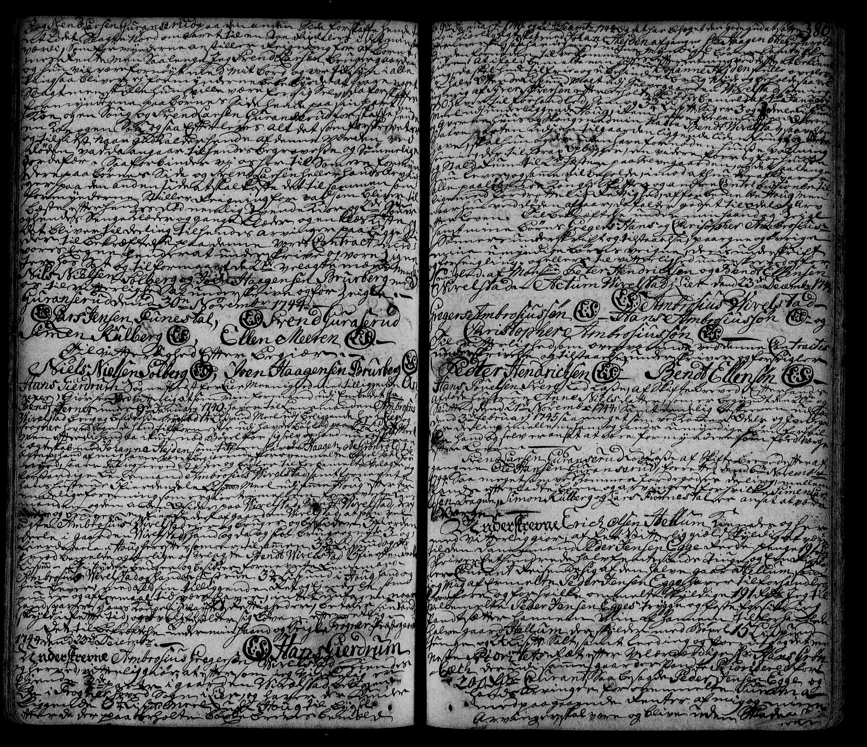Lier, Røyken og Hurum sorenskriveri, SAKO/A-89/G/Ga/Gaa/L0002: Mortgage book no. II, 1725-1755, p. 386