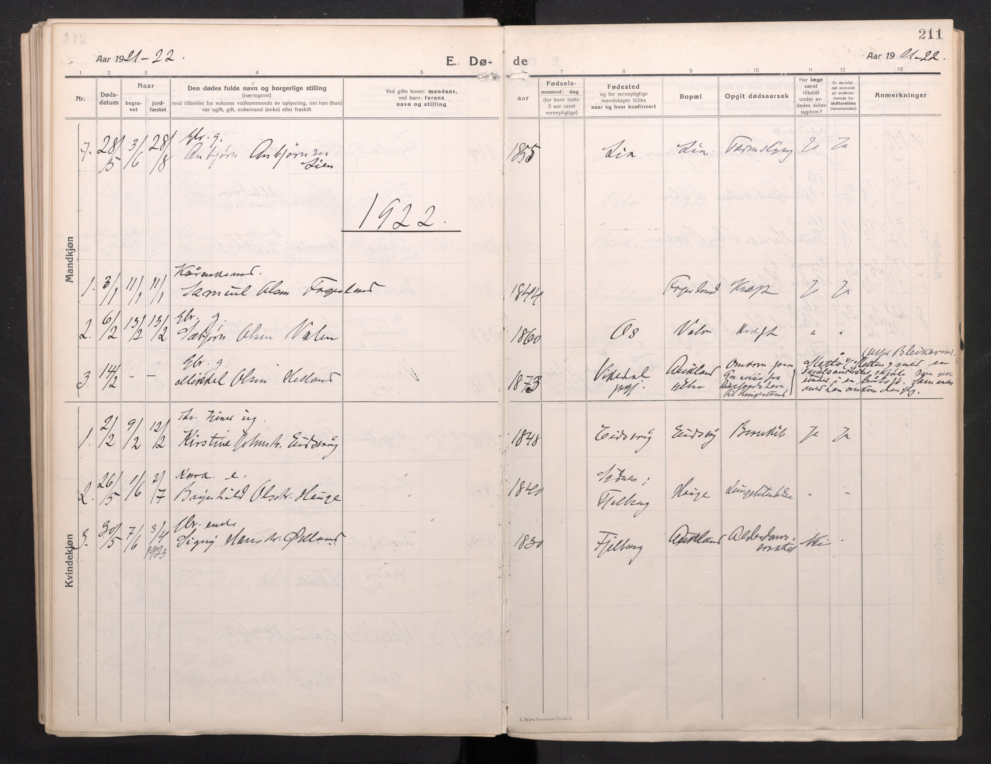 Sveio Sokneprestembete, SAB/A-78501/H/Haa: Parish register (official) no. C 4, 1917-1948, p. 211