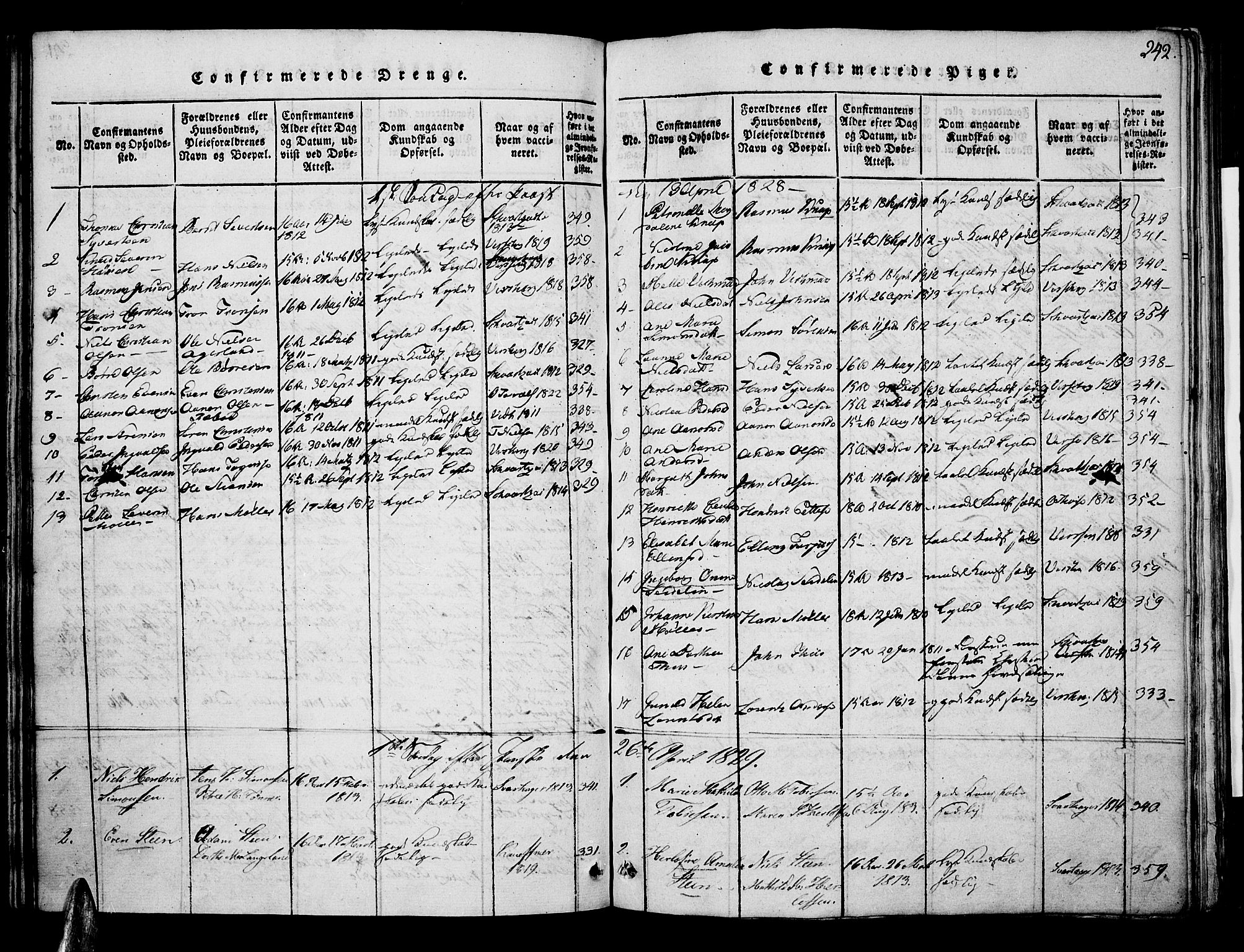 Risør sokneprestkontor, AV/SAK-1111-0035/F/Fa/L0002: Parish register (official) no. A 2, 1815-1839, p. 242