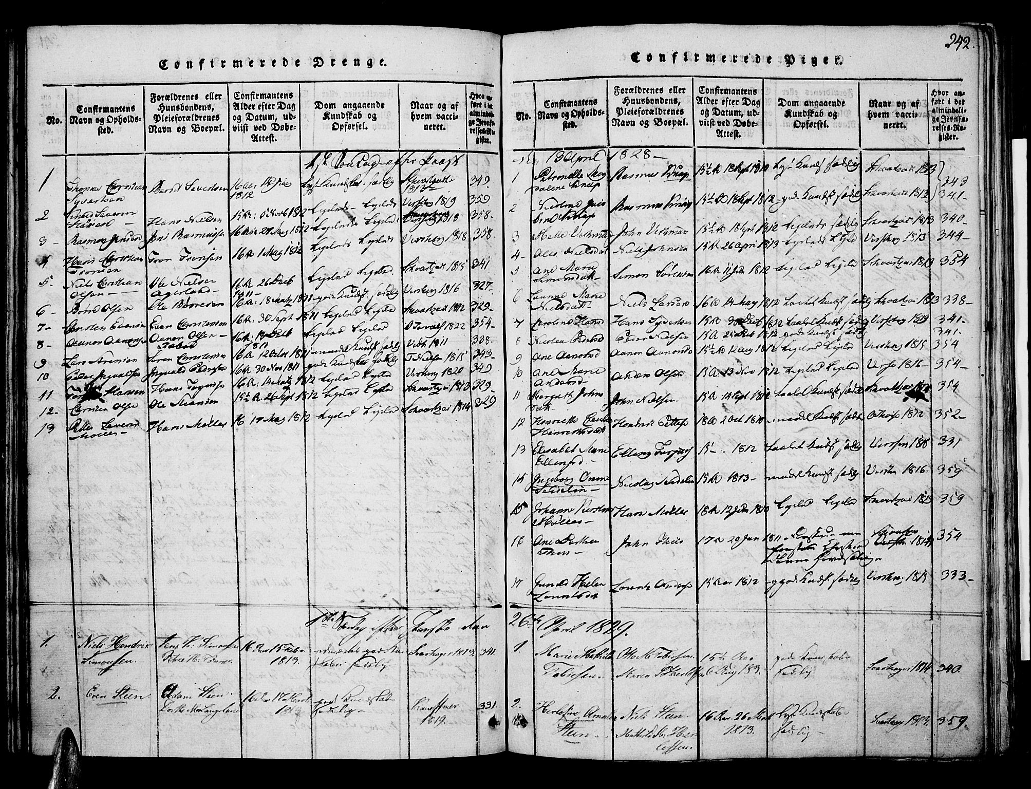 Risør sokneprestkontor, AV/SAK-1111-0035/F/Fa/L0002: Parish register (official) no. A 2, 1815-1839, p. 242