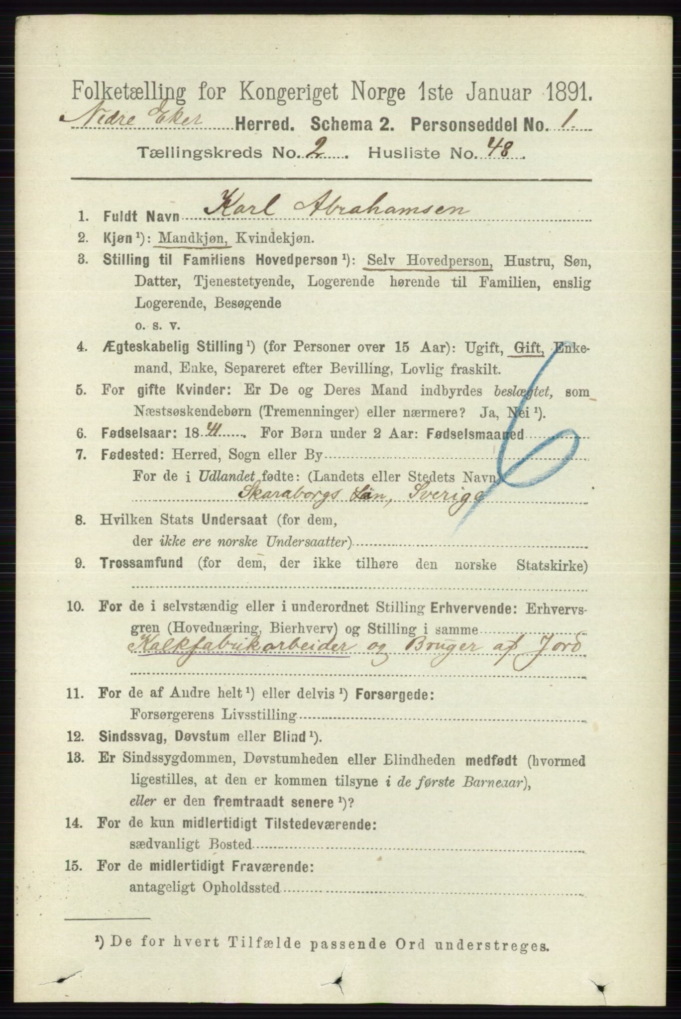 RA, 1891 census for 0625 Nedre Eiker, 1891, p. 804