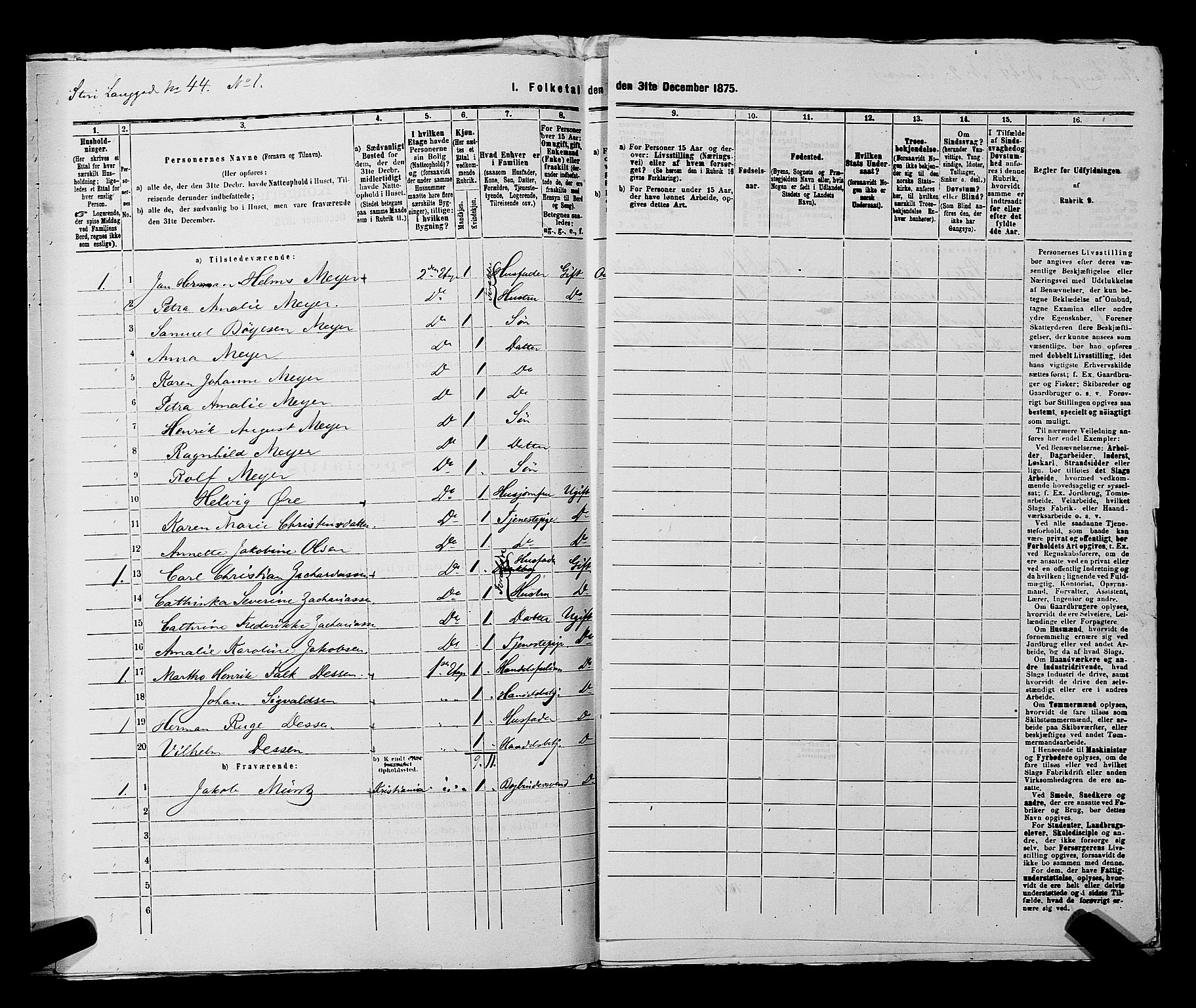 SAKO, 1875 census for 0705P Tønsberg, 1875, p. 158