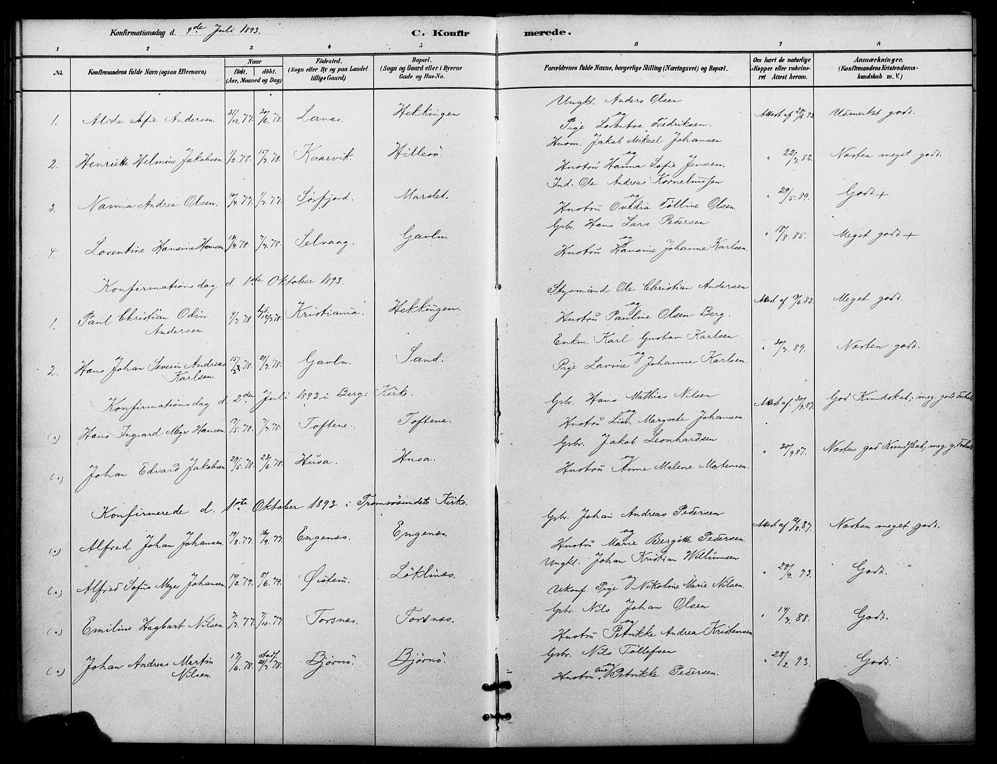 Lenvik sokneprestembete, AV/SATØ-S-1310/H/Ha/Haa/L0012kirke: Parish register (official) no. 12, 1880-1895