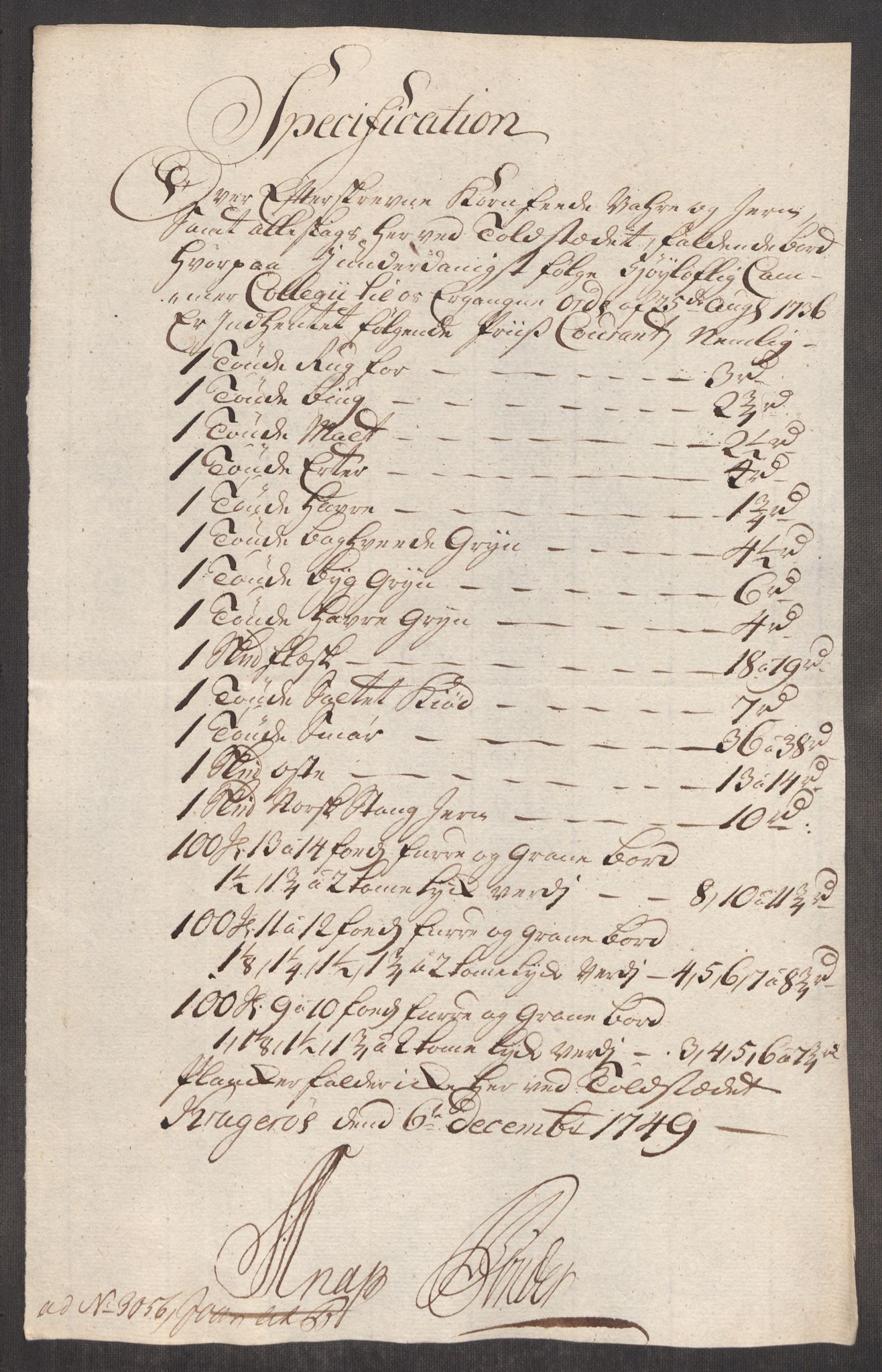 Rentekammeret inntil 1814, Realistisk ordnet avdeling, AV/RA-EA-4070/Oe/L0004: [Ø1]: Priskuranter, 1749-1752, p. 128