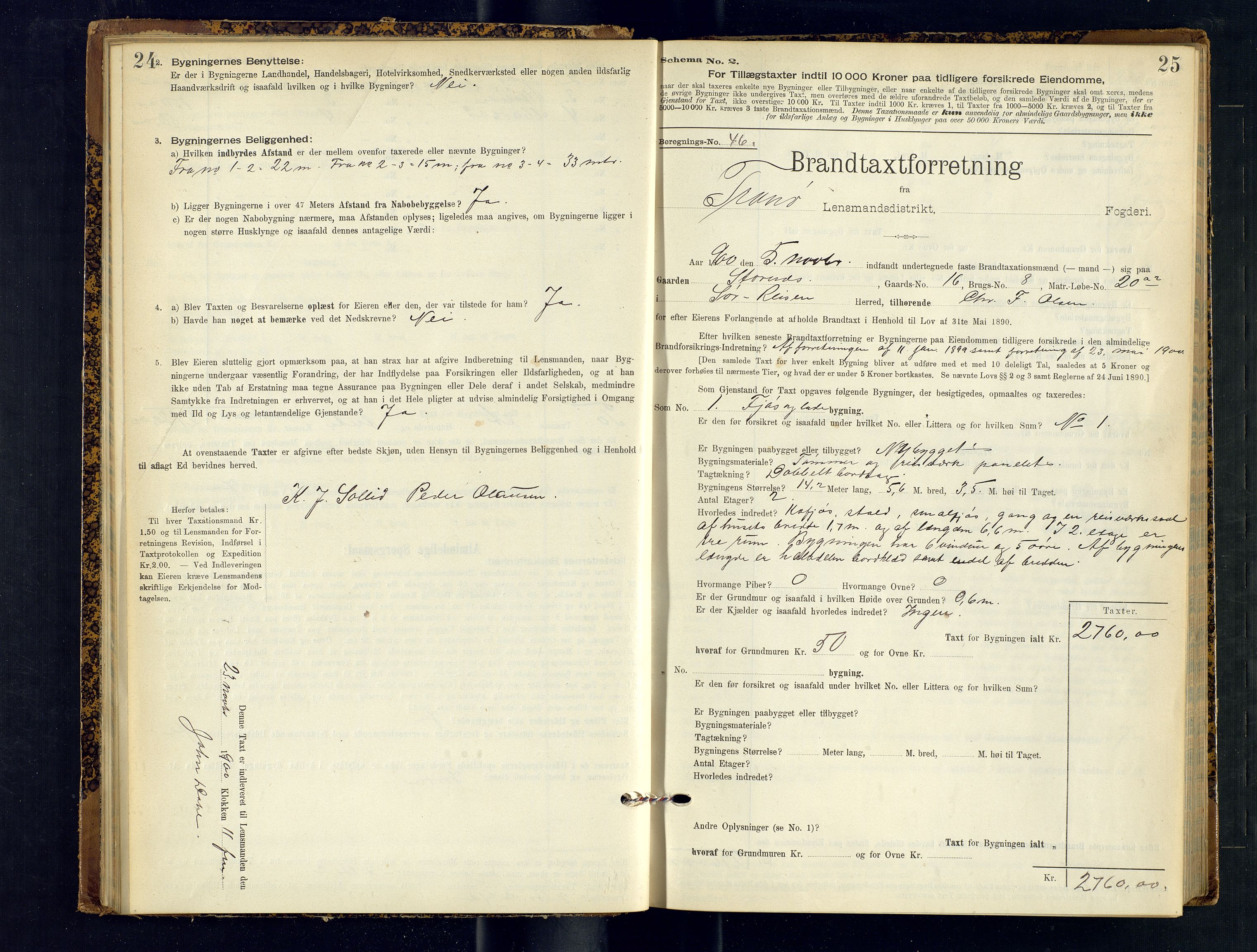 Tranøy lensmannskontor (Sørreisa lensmannskontor), AV/SATØ-SATØ-46/1/F/Fq/Fqc/L0251: Branntakstprotokoller, 1900-1904, p. 24-25