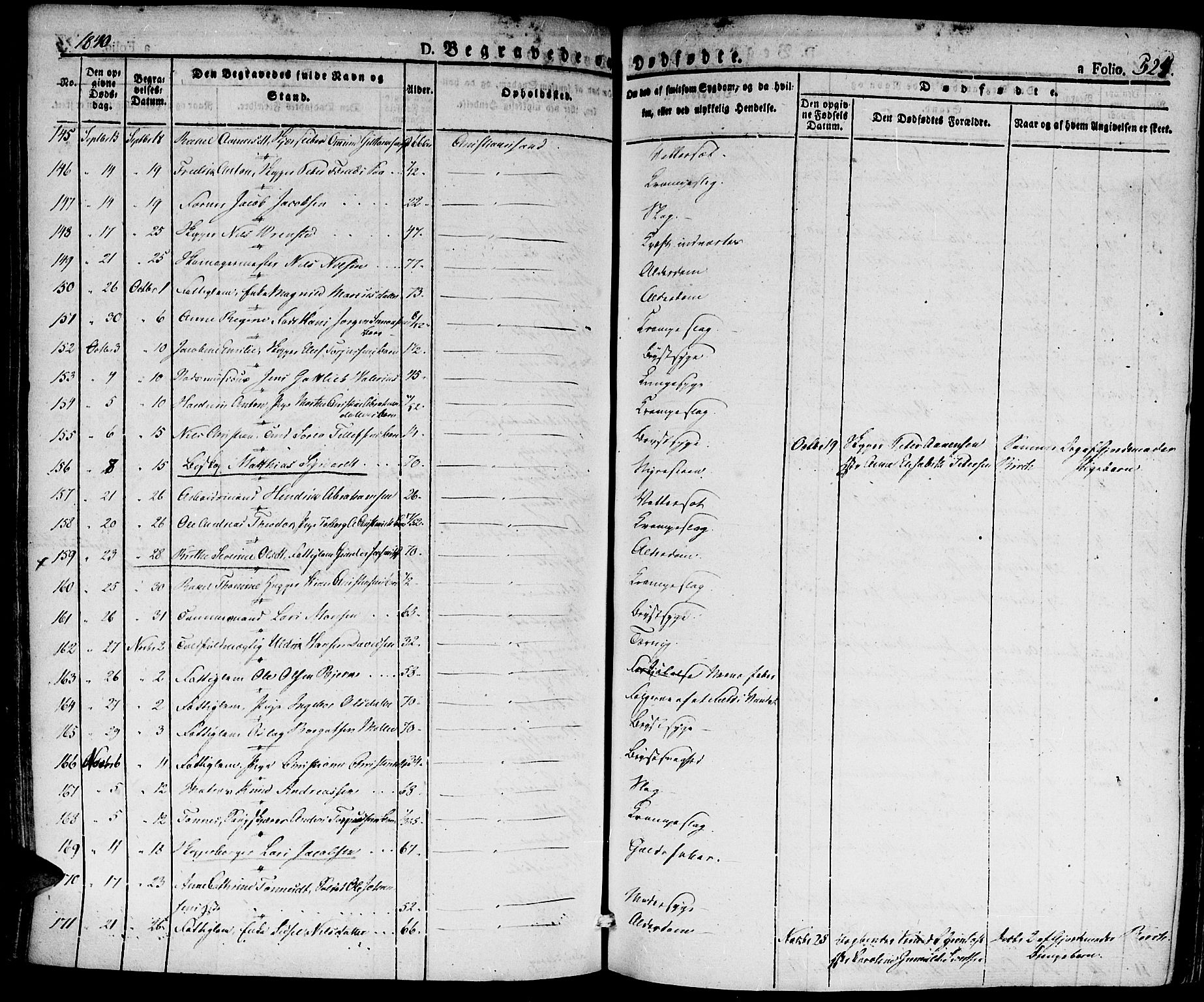 Kristiansand domprosti, SAK/1112-0006/F/Fa/L0011: Parish register (official) no. A 11, 1827-1841, p. 524