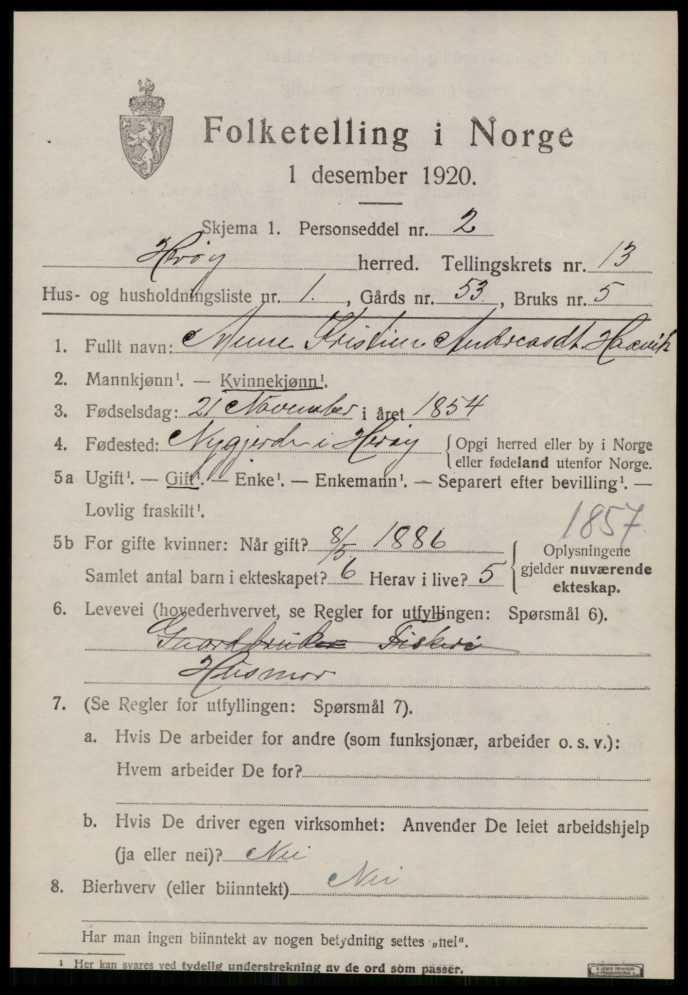 SAT, 1920 census for Herøy (MR), 1920, p. 7999